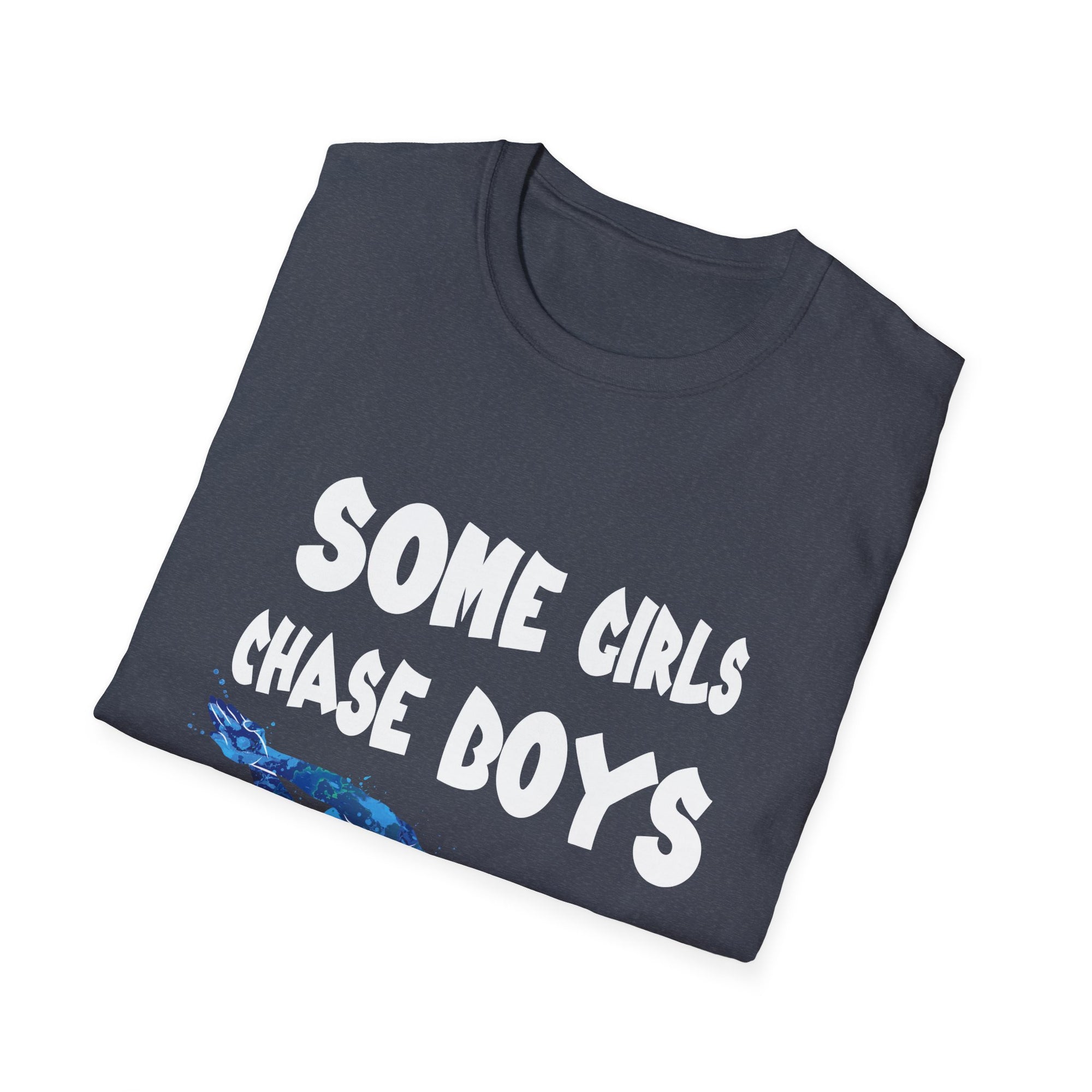 Playful Unisex Softstyle T-Shirt - 'Some Girls Chase Boys, I Pass Them' - Fun Top for Teens, Gifts, Casual Wear, Humor, Everyday Style