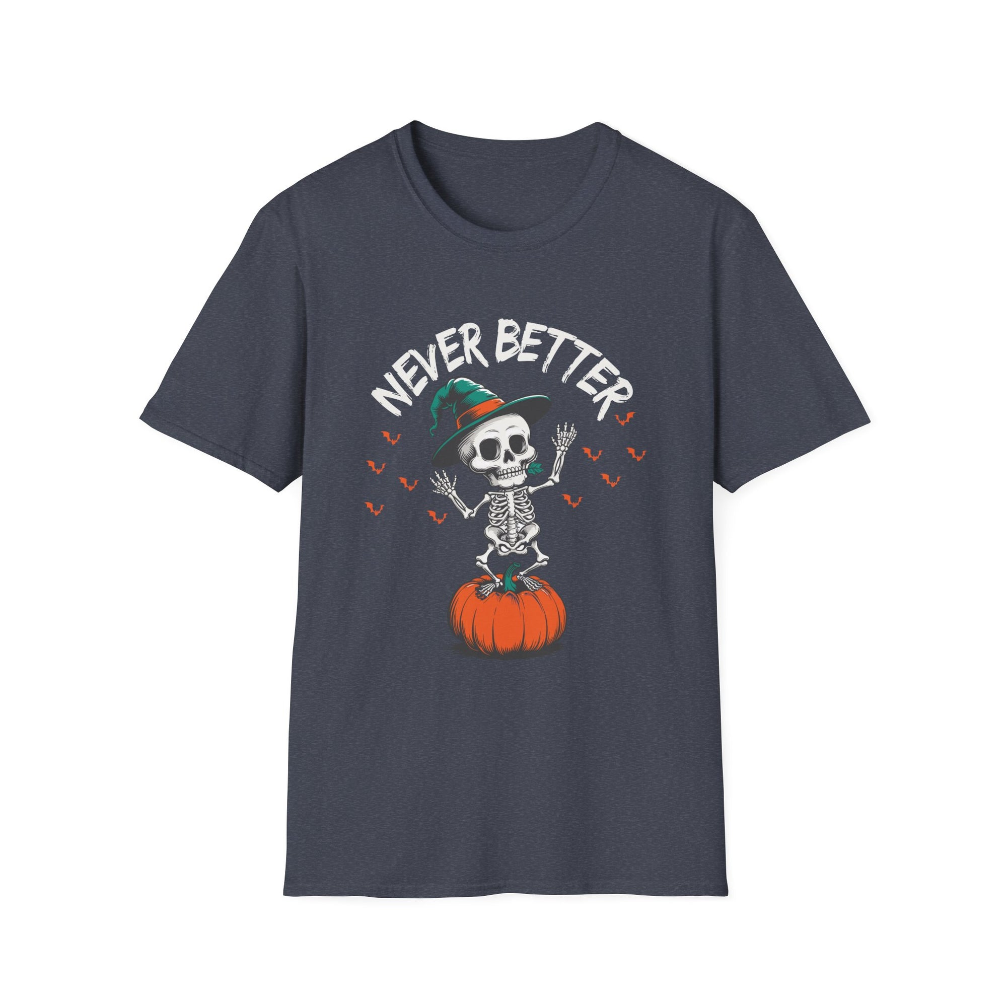 Halloween Skeleton T-Shirt, Unisex Softstyle Tee, Spooky Season Apparel, Funny Skeleton Shirt, Gifts for Halloween Lovers, Casual Wear