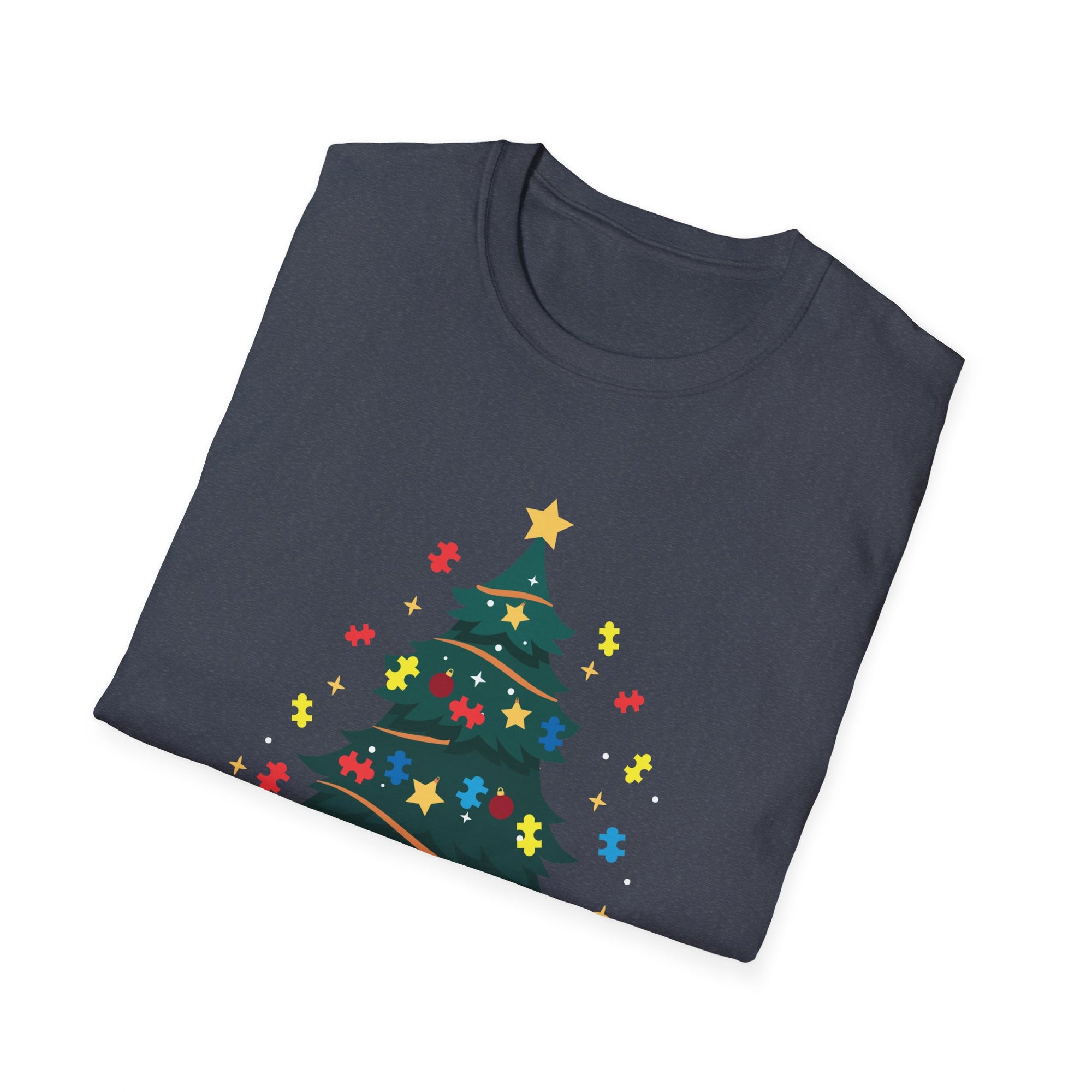 Christmas Tree Unisex Softstyle T-Shirt, Holiday Gift, Festive Apparel, Casual Wear, Christmas Celebration, Seasonal Fashion