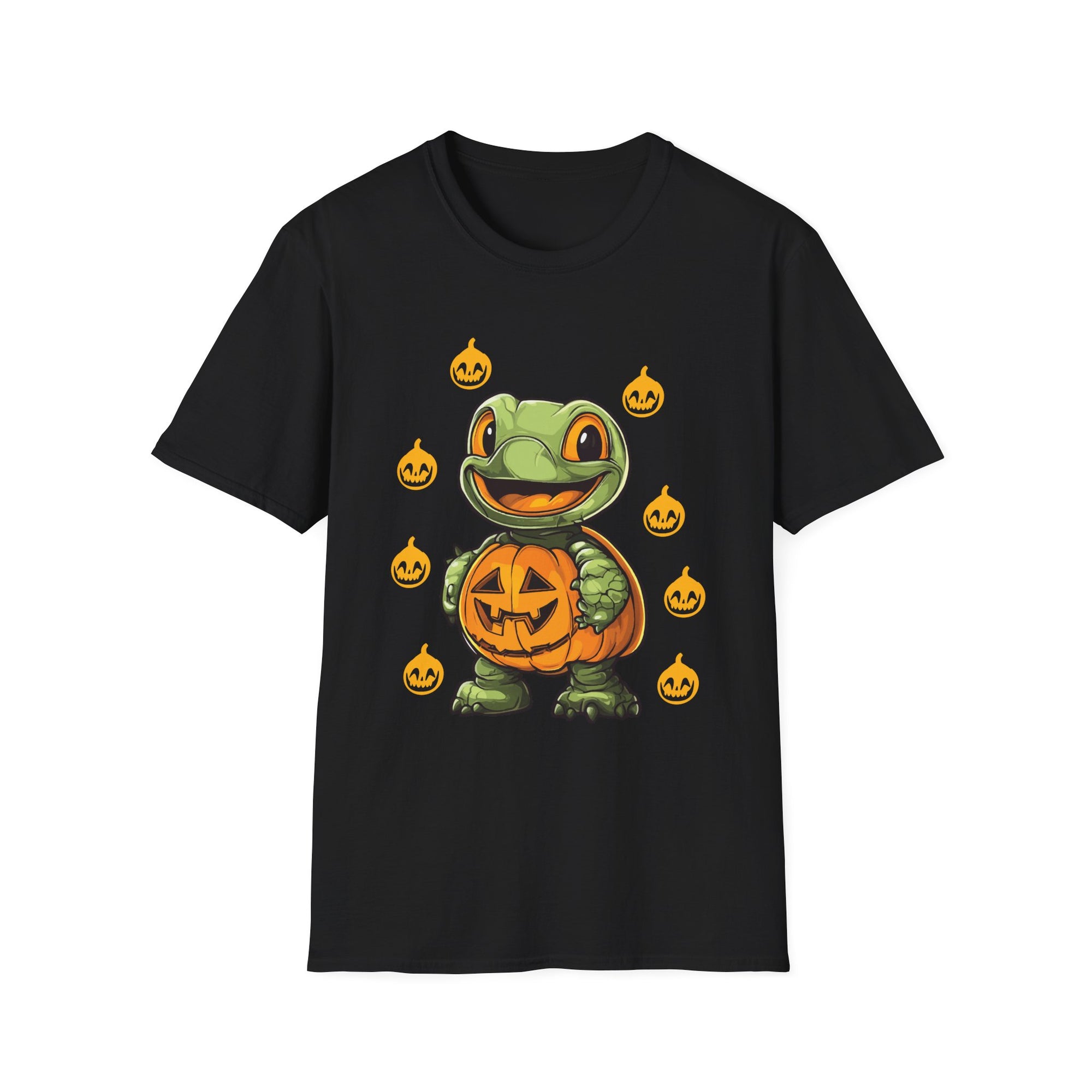 Halloween Pumpkin Turtle Unisex T-Shirt, Cute Graphic Tee, Fall Apparel, Halloween Costume, Gift for Turtle Lovers