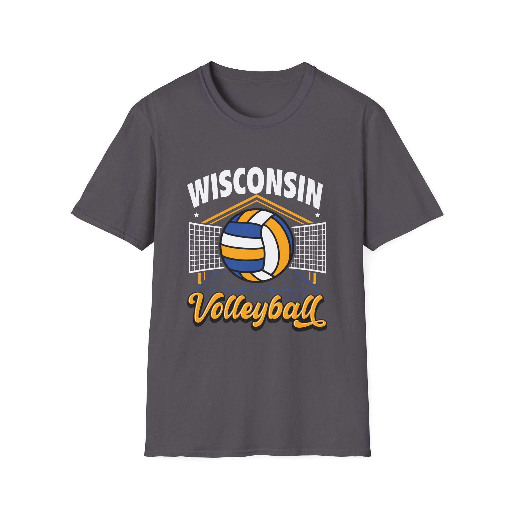 Wisconsin Volleyball Unisex T-Shirt | Sporty Tee, Team Apparel, Gift for Players, Fan Shirt, Game Day Top, Volleyball Lover Gift