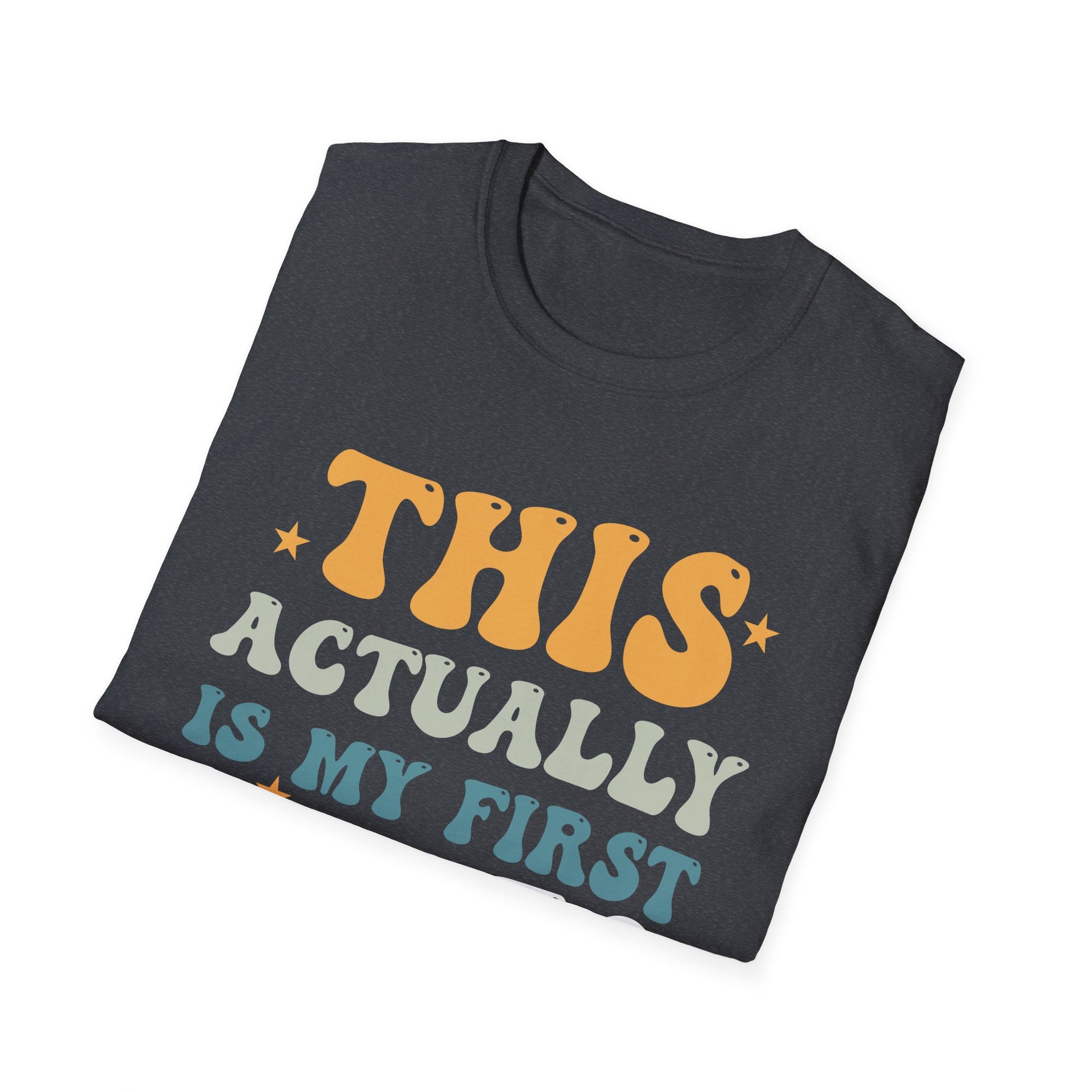 First Rodeo Unisex Softstyle T-Shirt - Fun Event Shirt, Cowboy Theme Tee, Gift for Rodeo Fans, Casual Wear, Graphic Tee