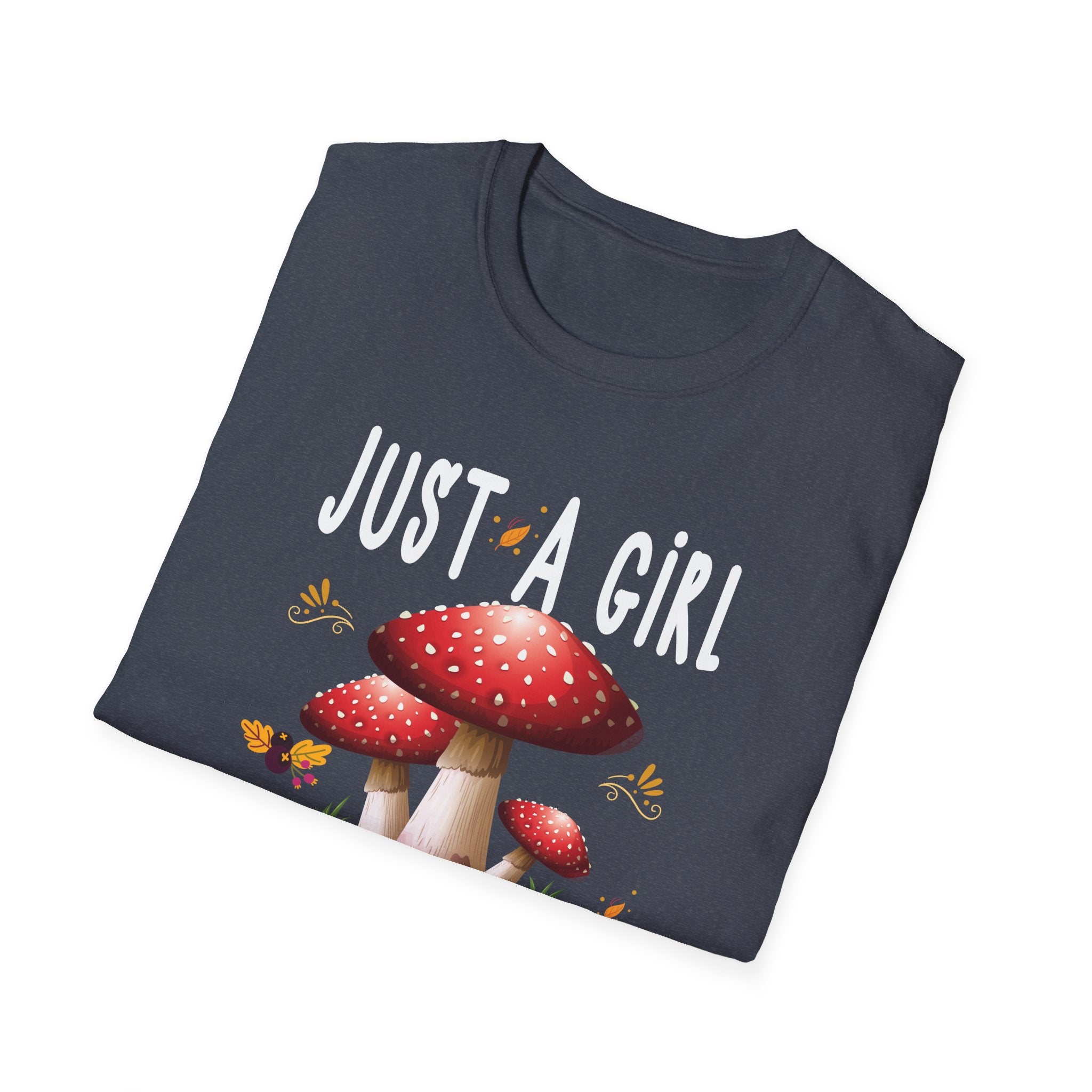 Just a Girl Who Loves Mushrooms T-Shirt | Cute Fungal Tee for Nature Lovers, Gifts for Her, Boho Style, Fun Outfit, Casual Wear