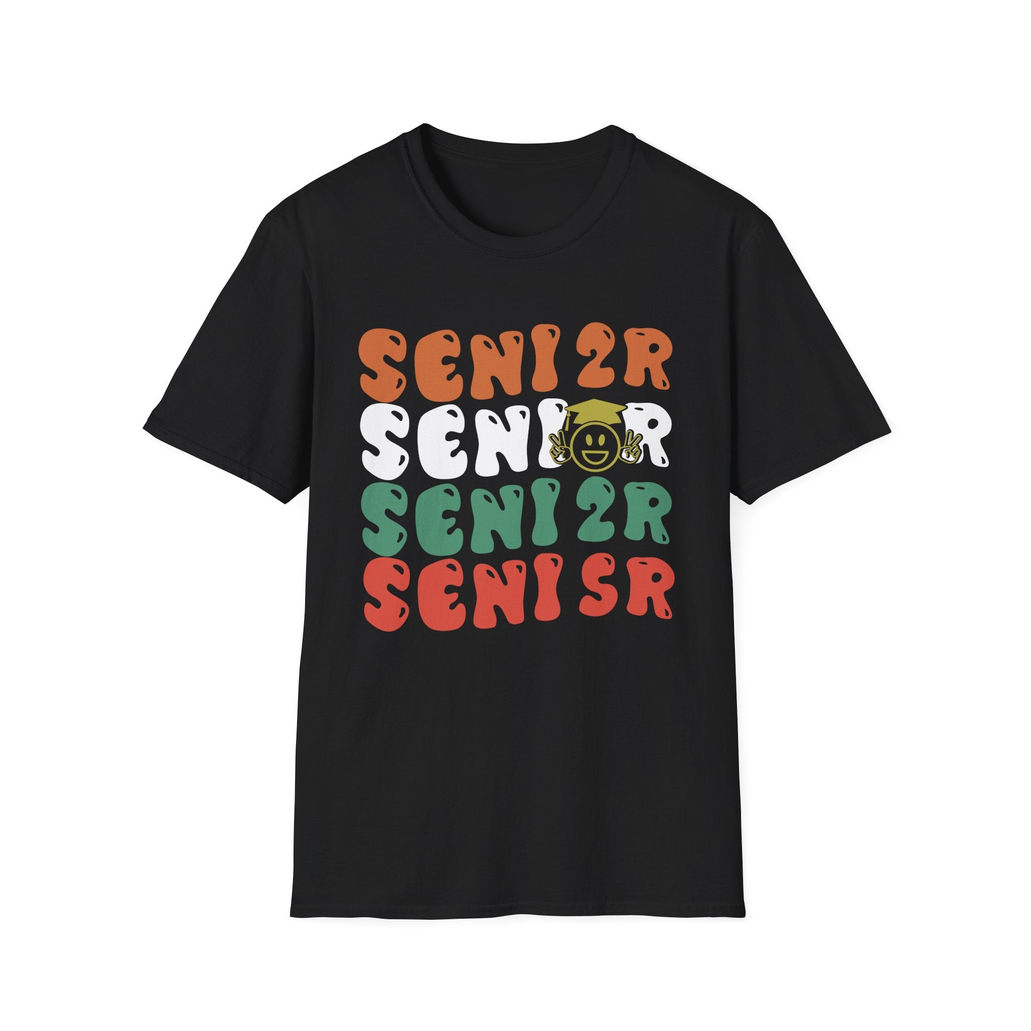 Senior 2025 Class of 2025 Retro Groovy Seniors Graduation 25 Unisex Softstyle T-Shirt