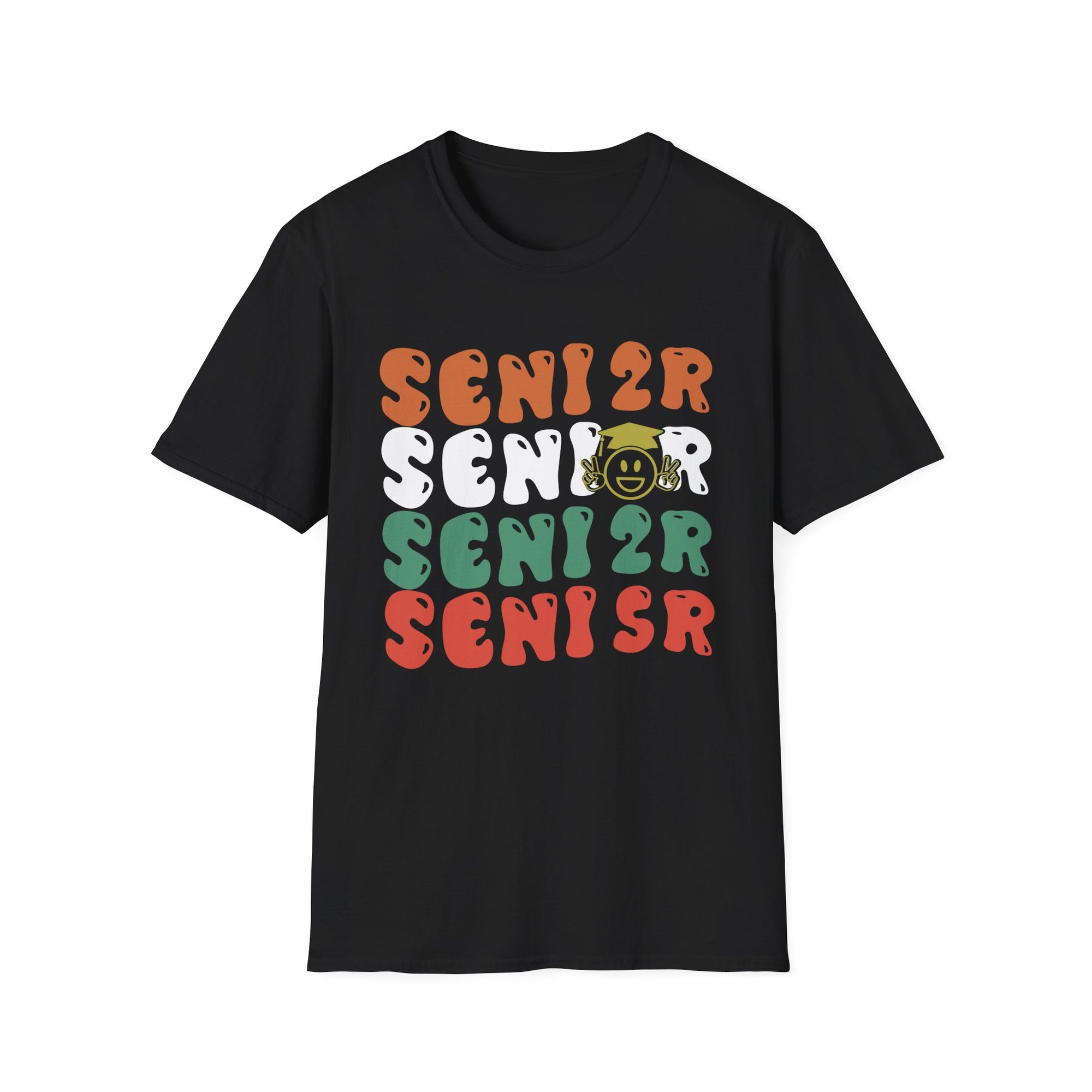 Senior 2025 Class of 2025 Retro Groovy Seniors Graduation 25 Unisex Softstyle T-Shirt