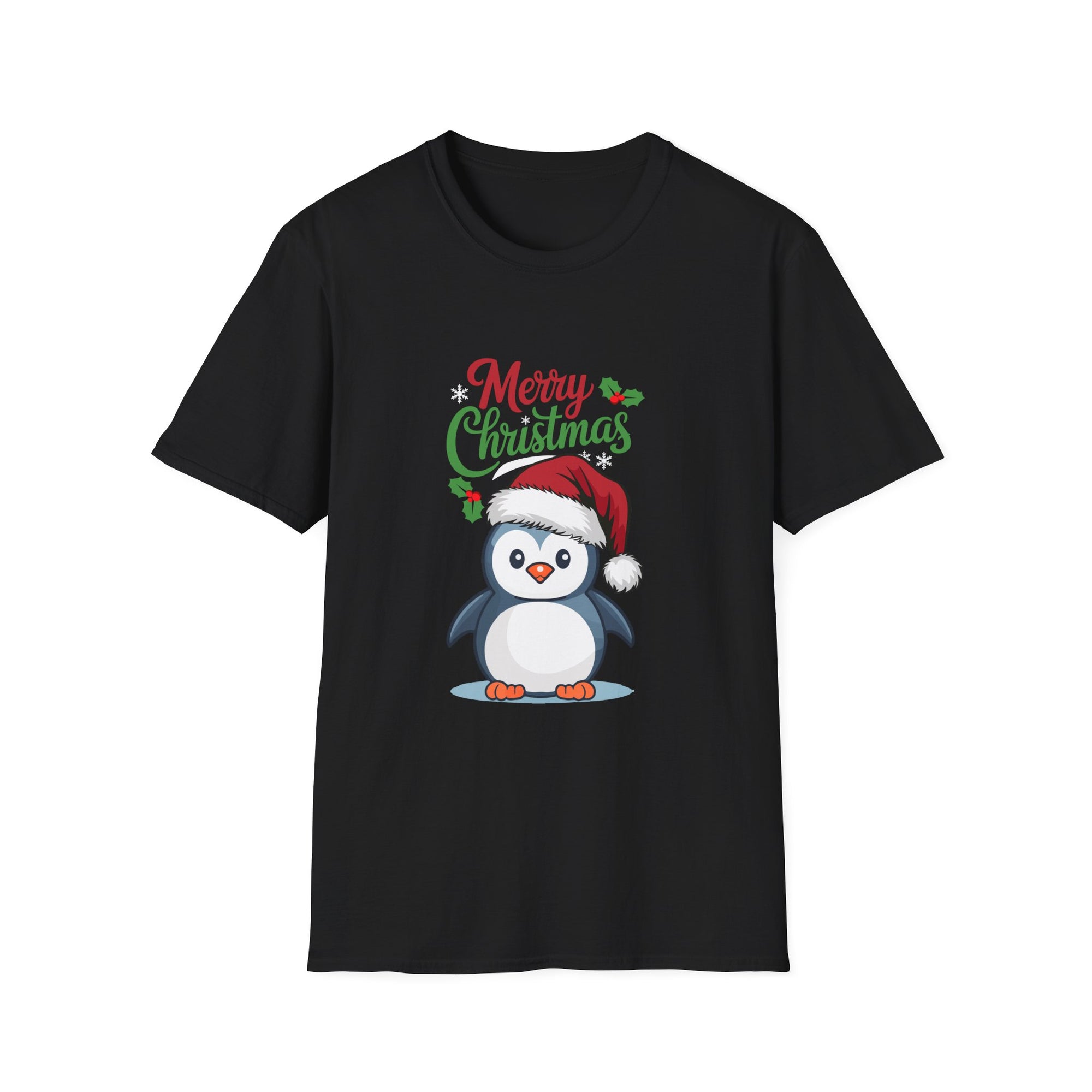 Merry Christmas Penguin Tee, Unisex Holiday Shirt, Cute Christmas T-Shirt, Festive Winter Apparel, Gift for Him and Her