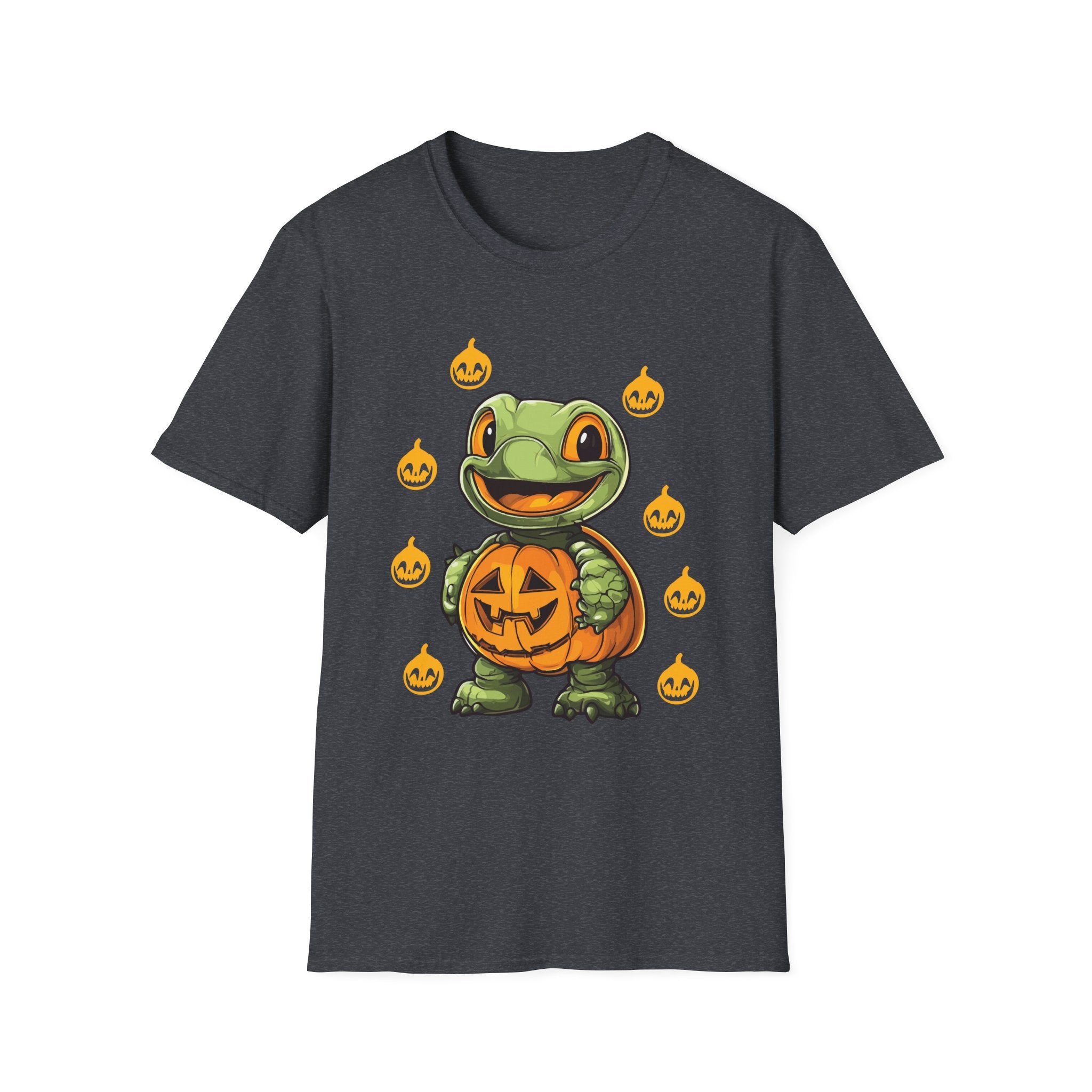 Halloween Pumpkin Turtle Unisex T-Shirt, Cute Graphic Tee, Fall Apparel, Halloween Costume, Gift for Turtle Lovers
