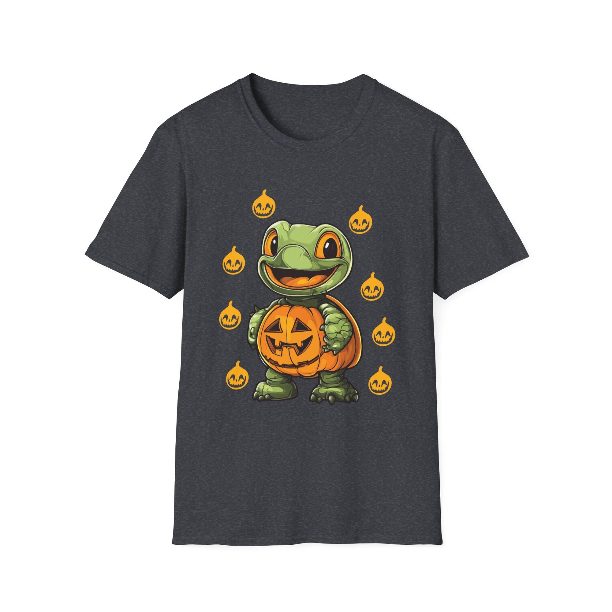 Halloween Pumpkin Turtle Unisex T-Shirt, Cute Graphic Tee, Fall Apparel, Halloween Costume, Gift for Turtle Lovers