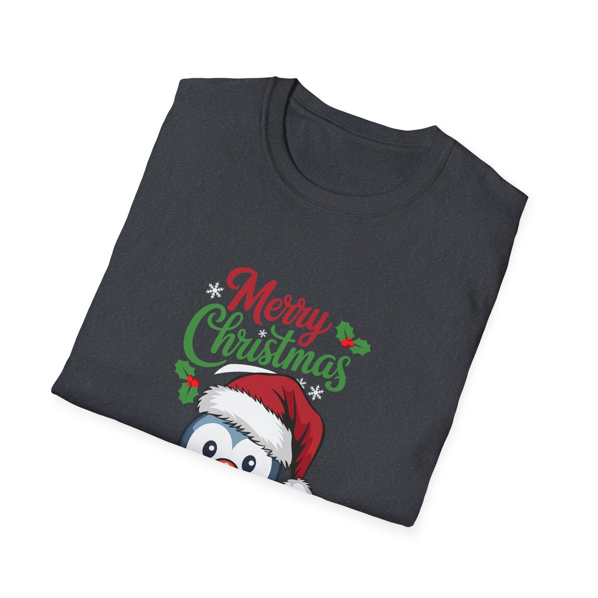 Merry Christmas Penguin Tee, Unisex Holiday Shirt, Cute Christmas T-Shirt, Festive Winter Apparel, Gift for Him and Her