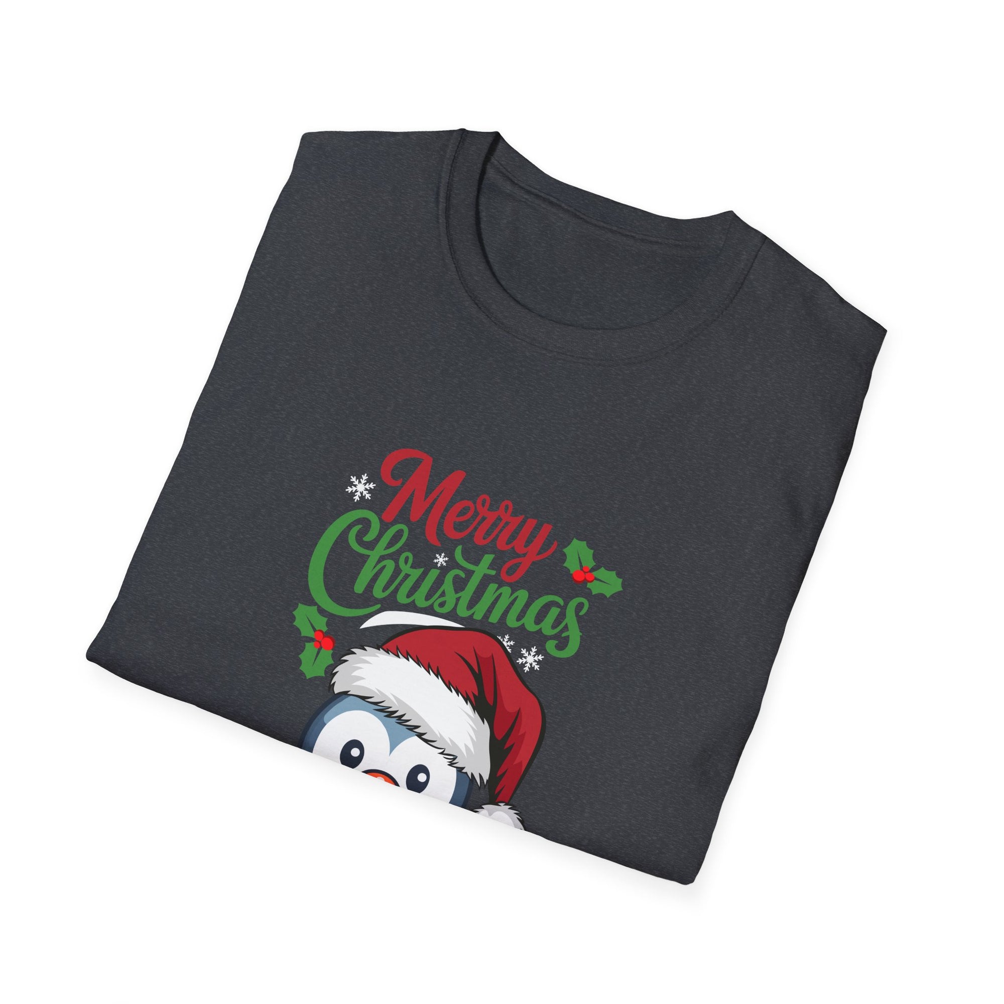 Merry Christmas Penguin Tee, Unisex Holiday Shirt, Cute Christmas T-Shirt, Festive Winter Apparel, Gift for Him and Her