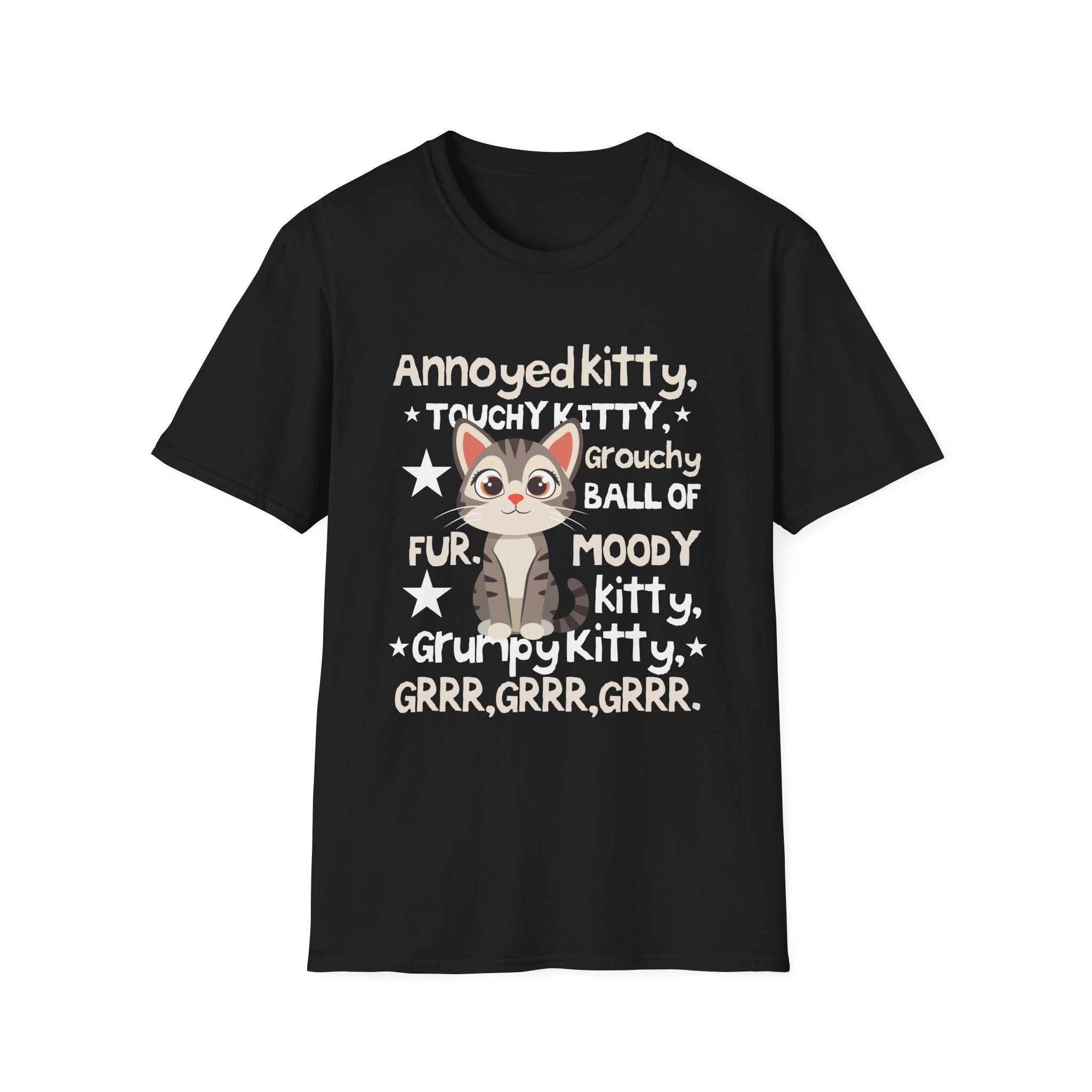 Grumpy Kitty Unisex Tee - Funny Cat Lover Shirt, Cute Gift for Pet Owners, Animal Lover Apparel, Ideal for Birthdays and Cat Days