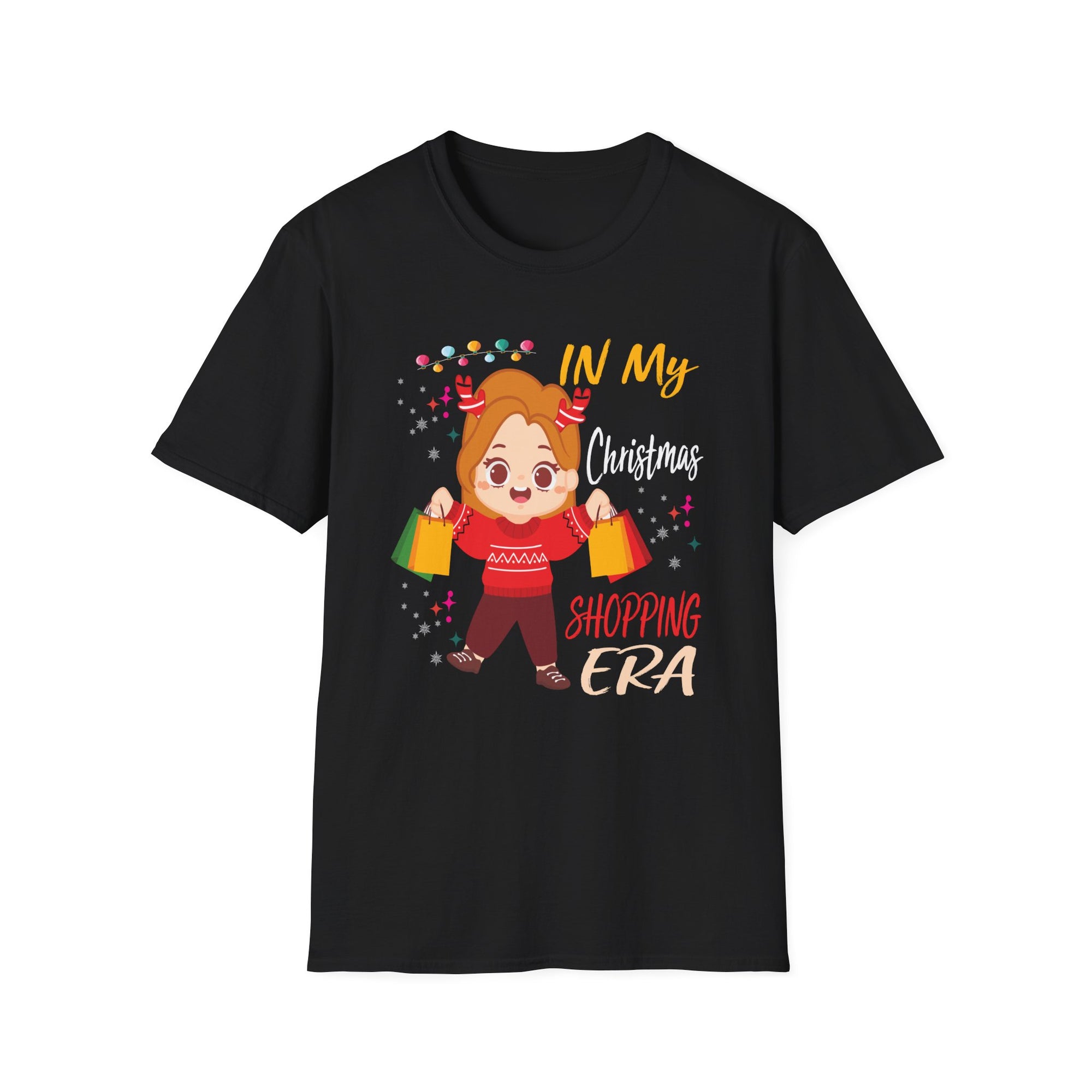 Christmas Shopping T-Shirt, Unisex Holiday Tee, Festive Apparel, Fun Christmas Gift, Cute Graphic Tee