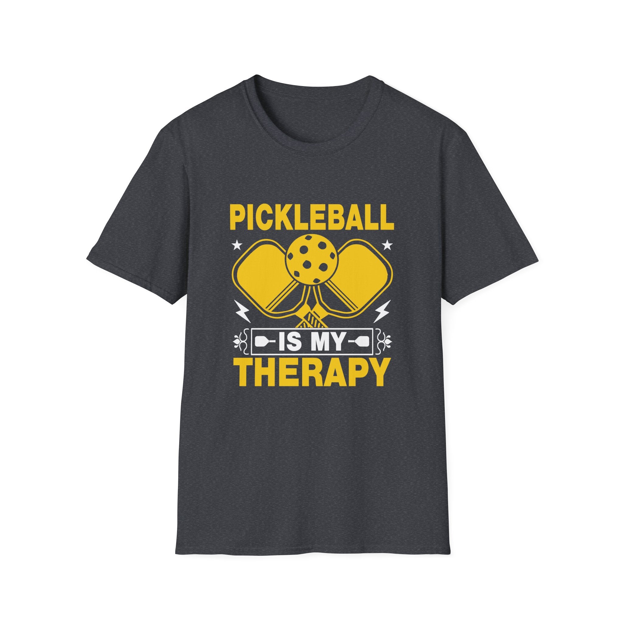 Pickleball Therapy T-Shirt, Unisex Softstyle Tee, Activewear for Pickleball Lovers, Sports Gift for Players, Fun Workout Shirt