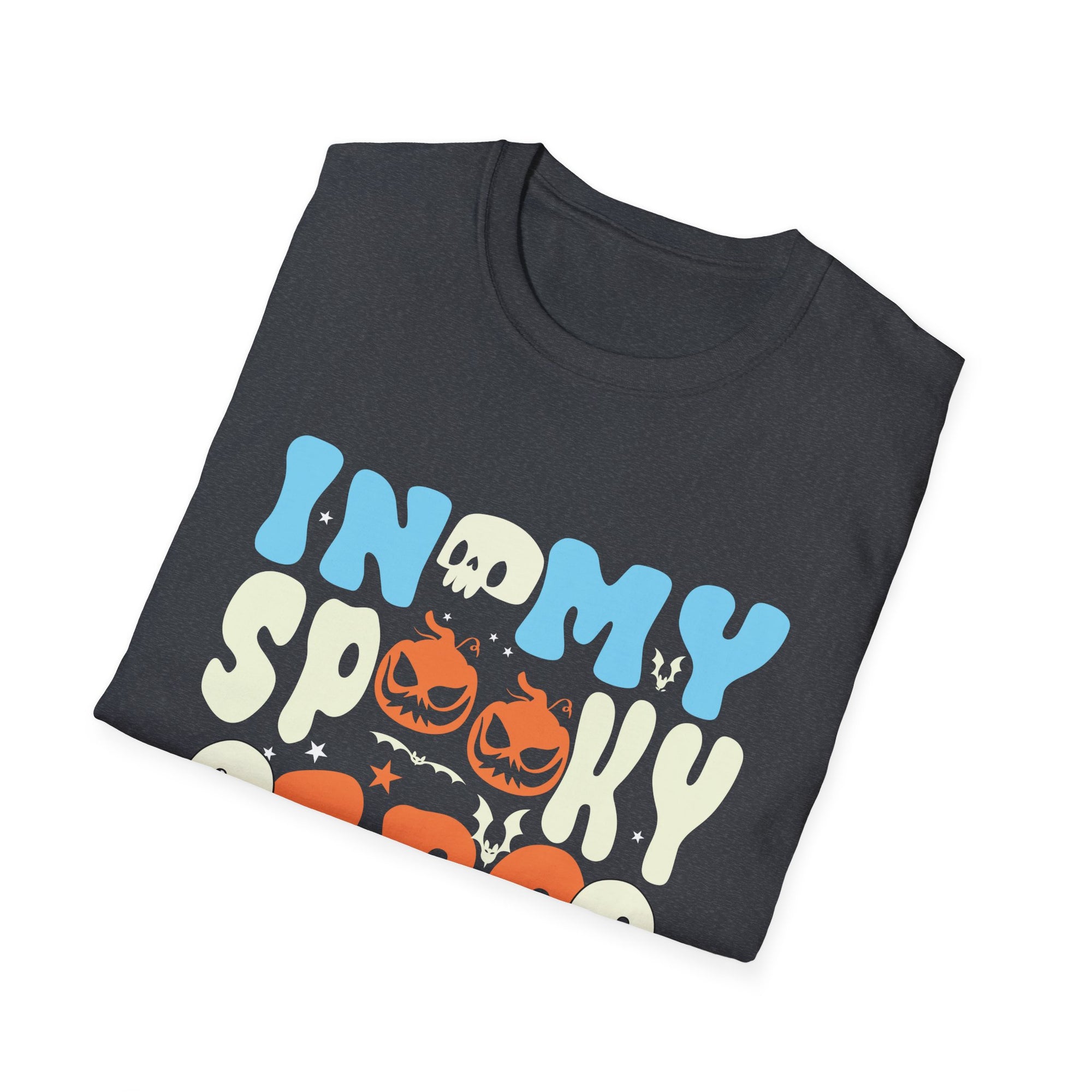 Unisex Spooky Era T-Shirt, Halloween Shirt, Ghost Graphic Tee, Fall Apparel, Pumpkin Festive T-Shirt