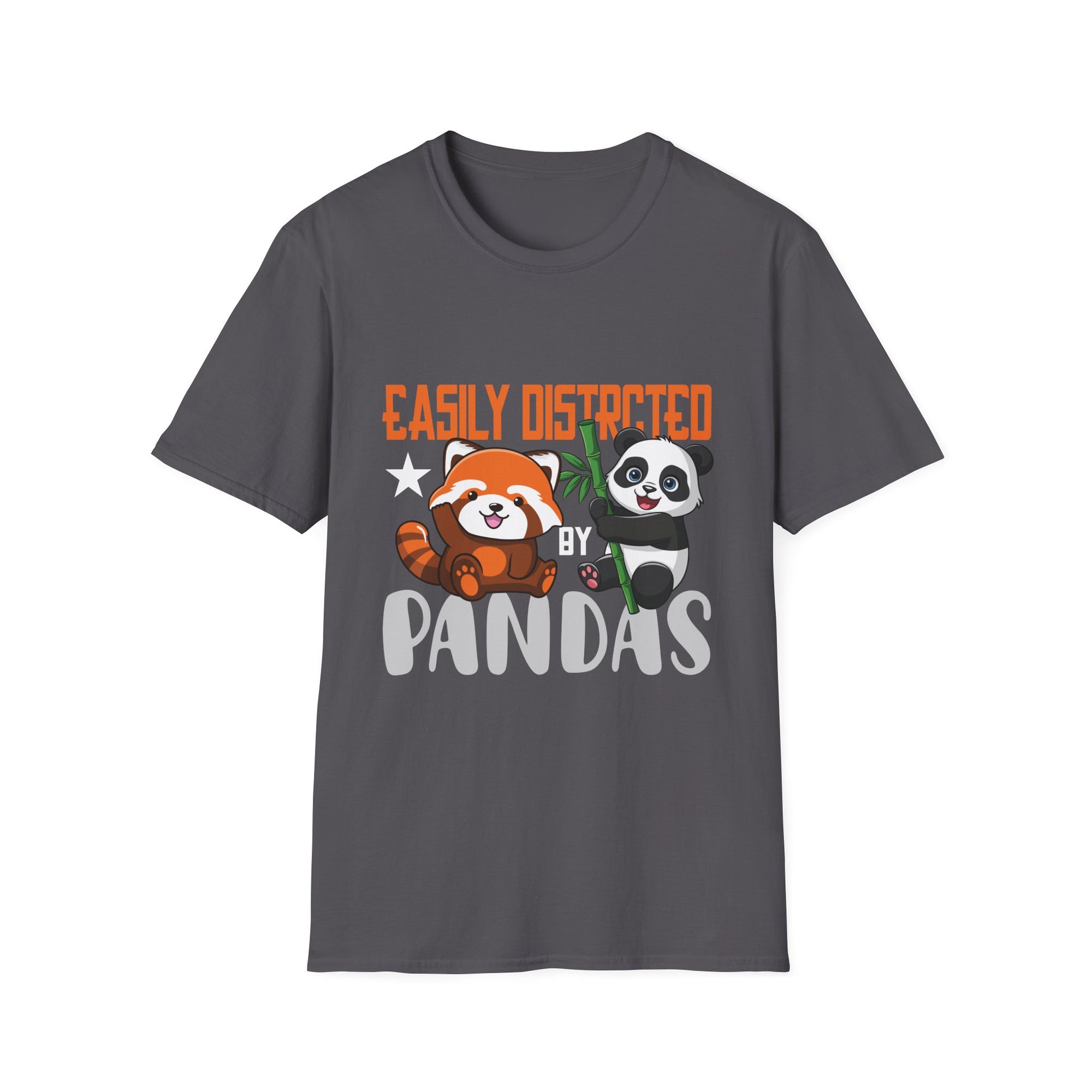 Easily Distracted by Pandas Cute Red Panda and Panda Unisex Softstyle T-Shirt