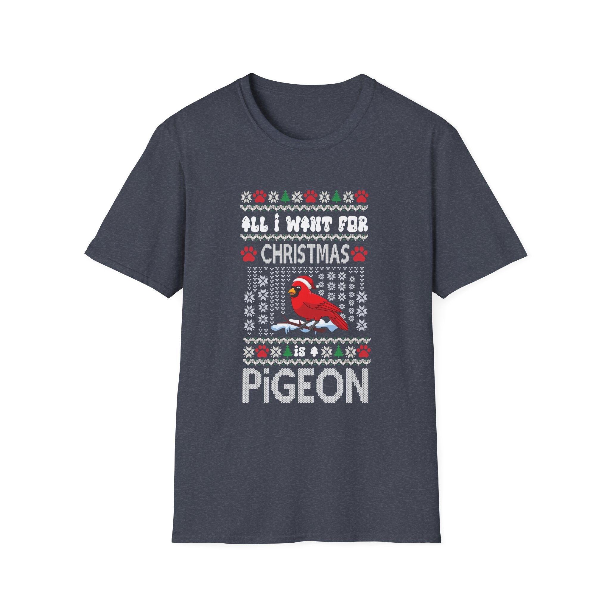 Christmas Cardinal Pigeon Tee, Funny Holiday Shirt, Unisex Graphic Tee, Christmas Gift, Festive Sweatshirt