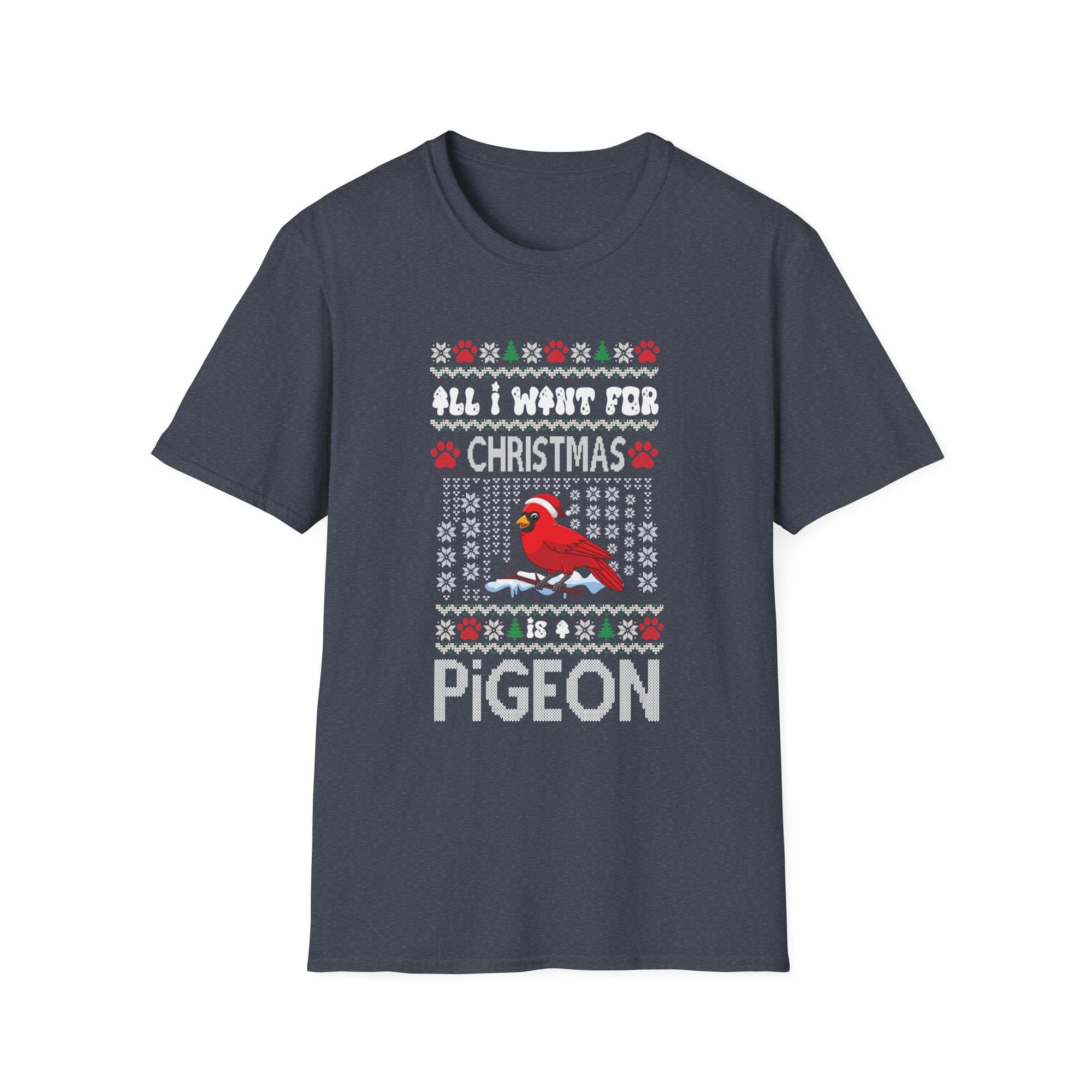 Christmas Cardinal Pigeon Tee, Funny Holiday Shirt, Unisex Graphic Tee, Christmas Gift, Festive Sweatshirt