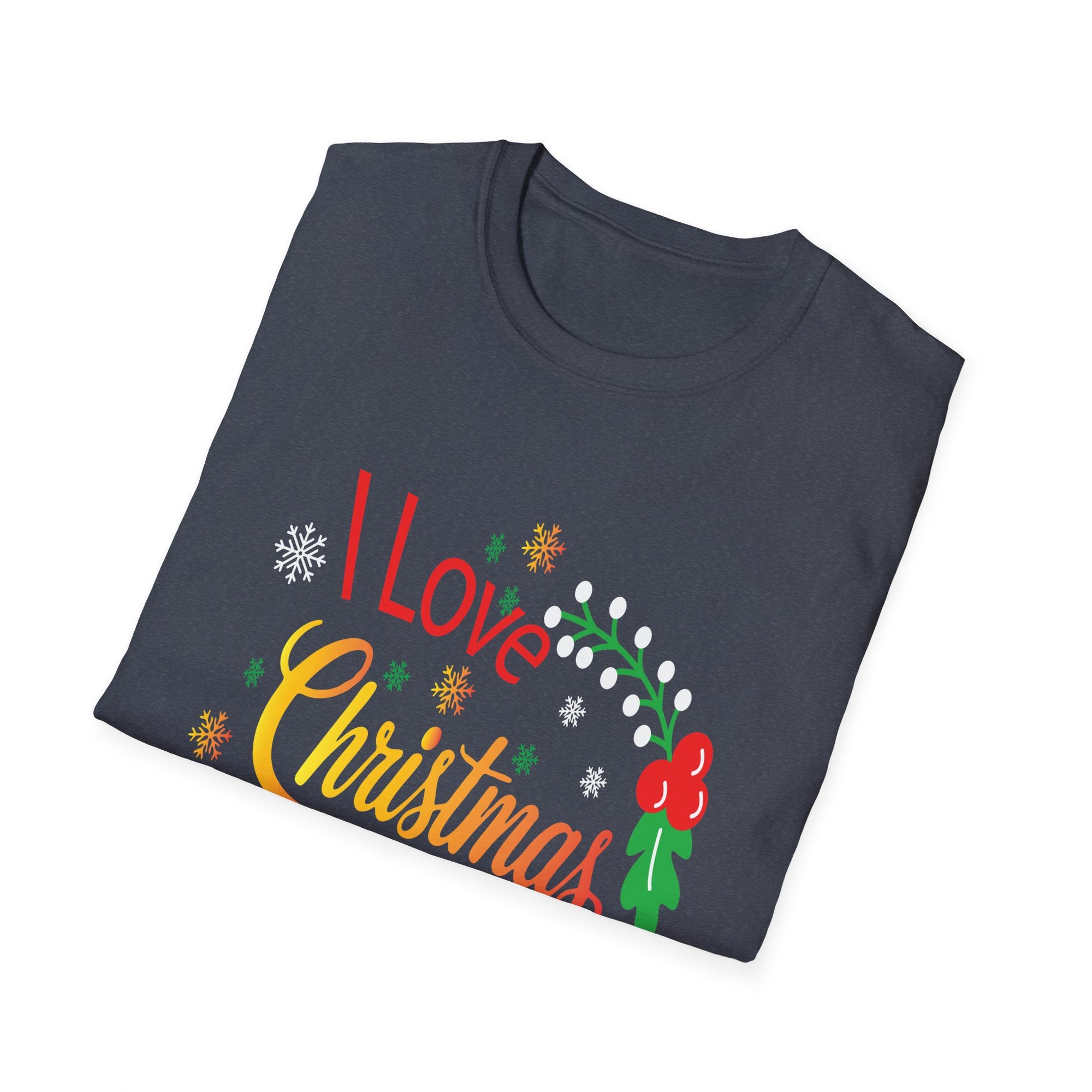Festive Christmas T-Shirt, I Love Christmas Balls Graphic Tee, Holiday Gift, Unisex Apparel, Party Wear, Seasonal Fun