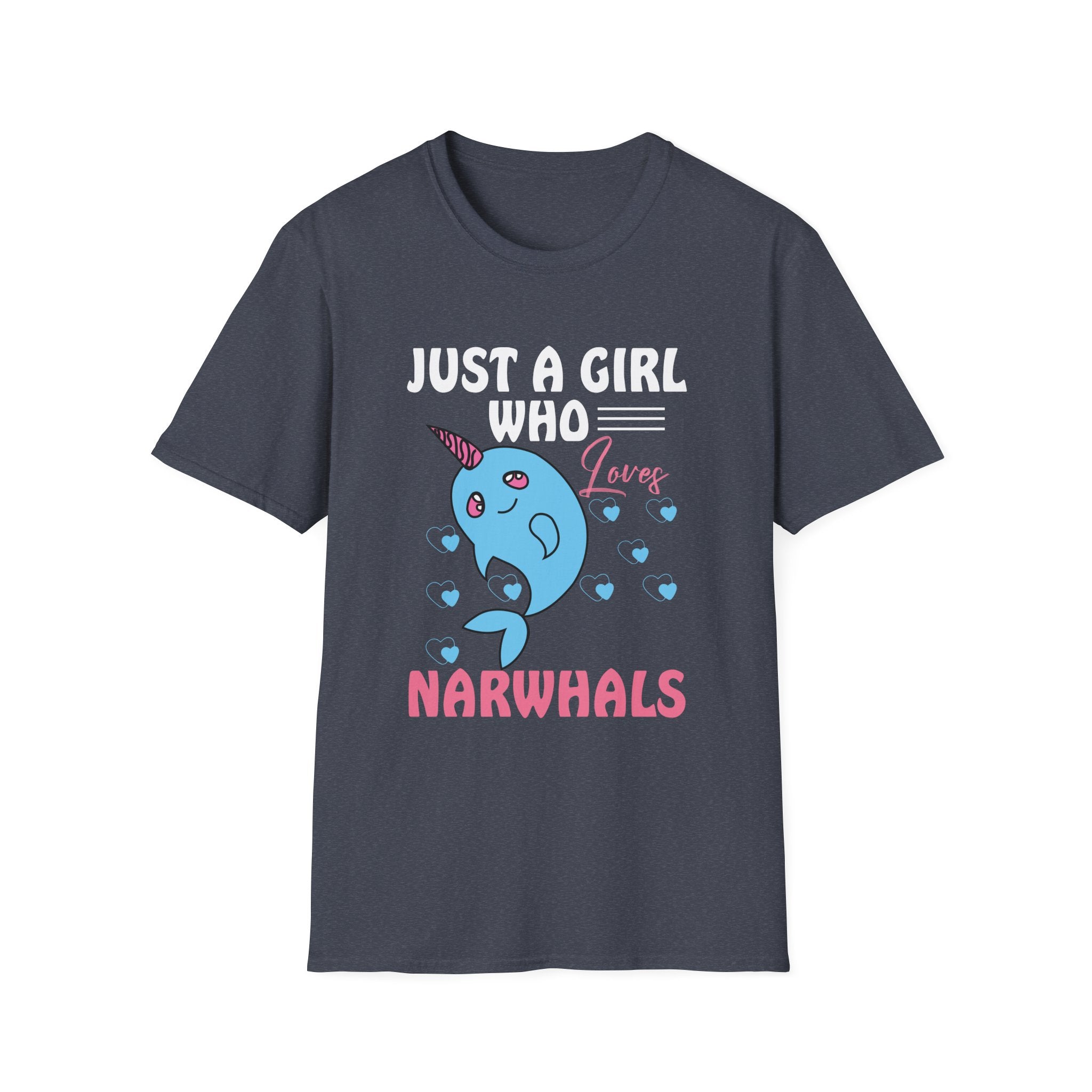 Whimsical Narwhal T-Shirt for Girls | Softstyle Tee, Cute Gift, Ocean Lover Shirt, Birthday Present, Sea Creature Apparel