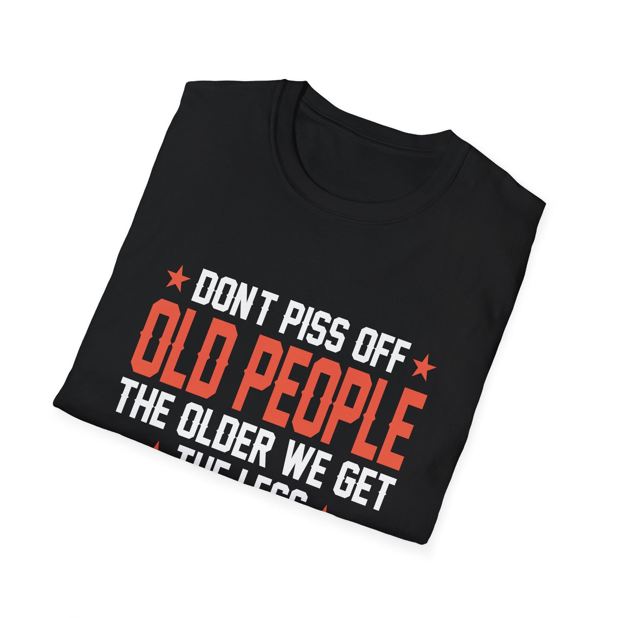 Funny Old People T-Shirt, Unisex Softstyle Tee, Gift for Retirees, Birthday Shirt, Humor Apparel, Senior Citizen Clothing