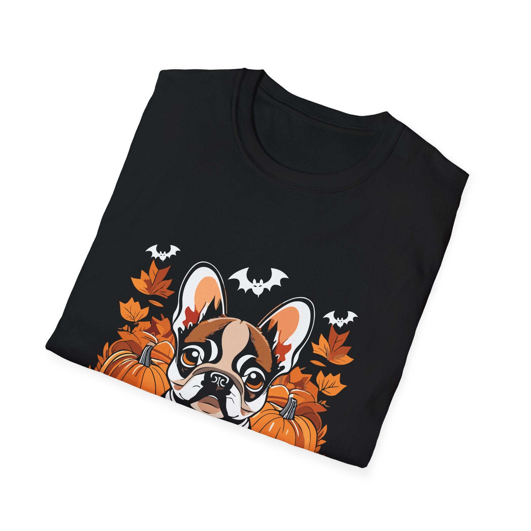 Adorable French Bulldog Halloween T-Shirt, Fall Shirt, Pet Lover Gift, Unisex Halloween Tee, Cozy Autumn Wear, Dog Mom Shirt