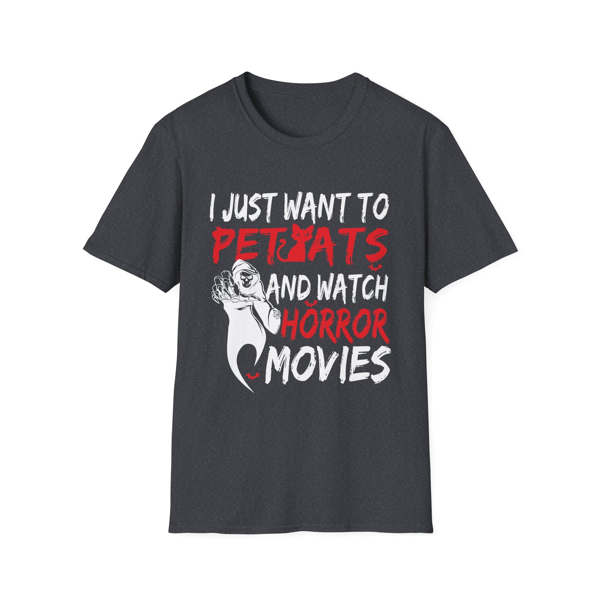 Horror Movie Lover Tee, Pet Lovers Gift, Halloween Apparel, Cozy Casual Shirt, Movie Night Fun, Unisex Graphic T-Shirt
