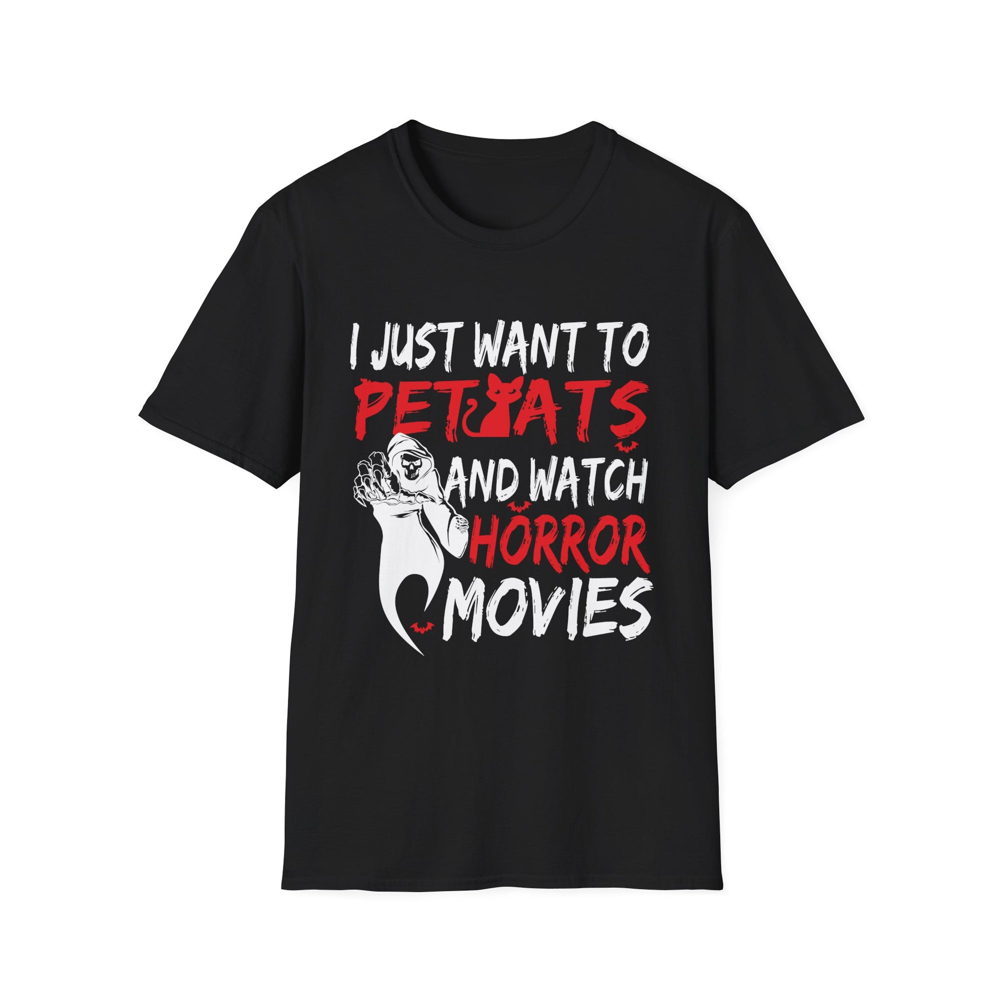 Horror Movie Lover Tee, Pet Lovers Gift, Halloween Apparel, Cozy Casual Shirt, Movie Night Fun, Unisex Graphic T-Shirt