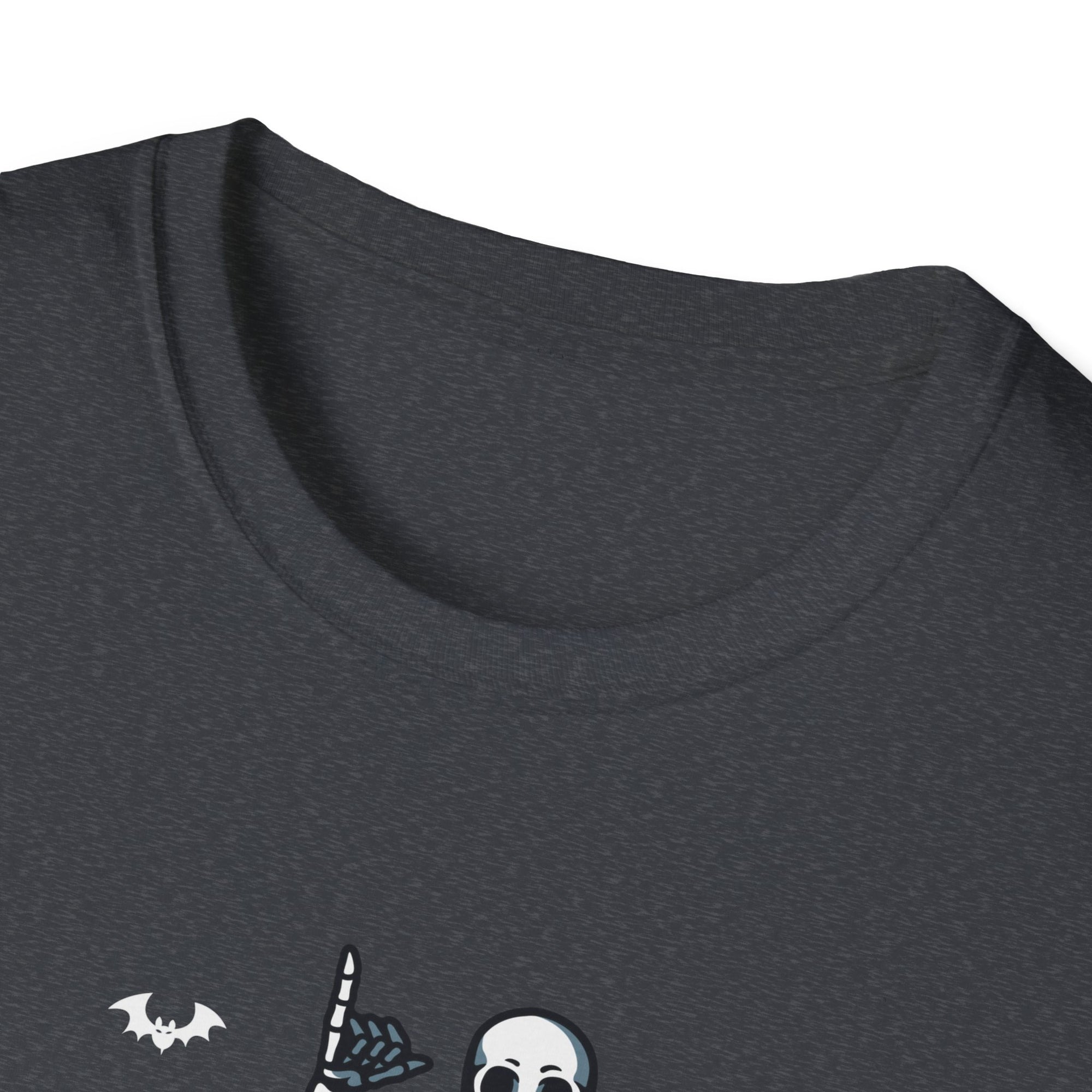 Skeleton Shark Unisex Softstyle T-Shirt, Fun Halloween Apparel, Unique Gifting, Casual Wear, Spooky Season Tee
