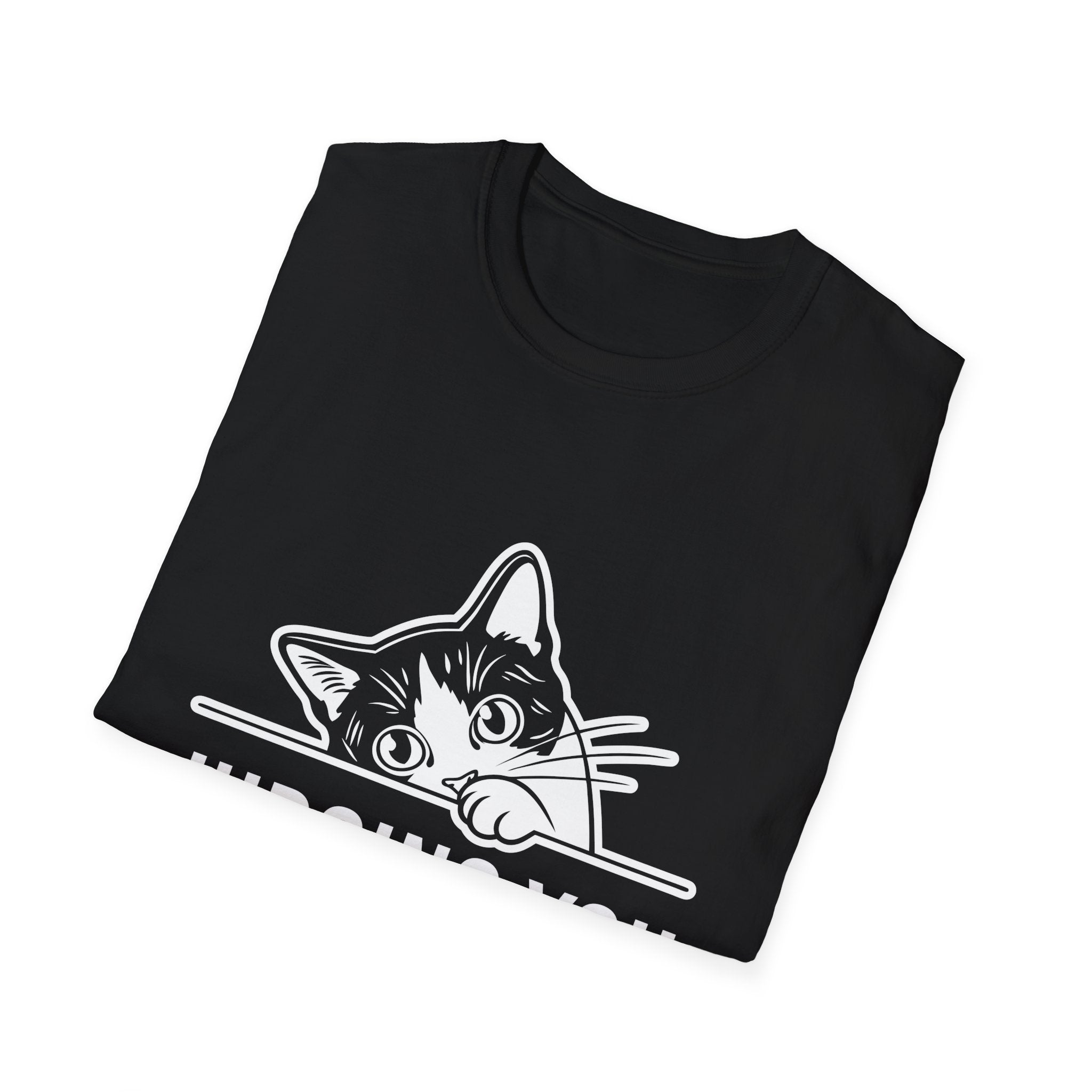 Funny Black Cat Judging You Silently Sarcastic Cat T-Shirt Unisex Softstyle T-Shirt