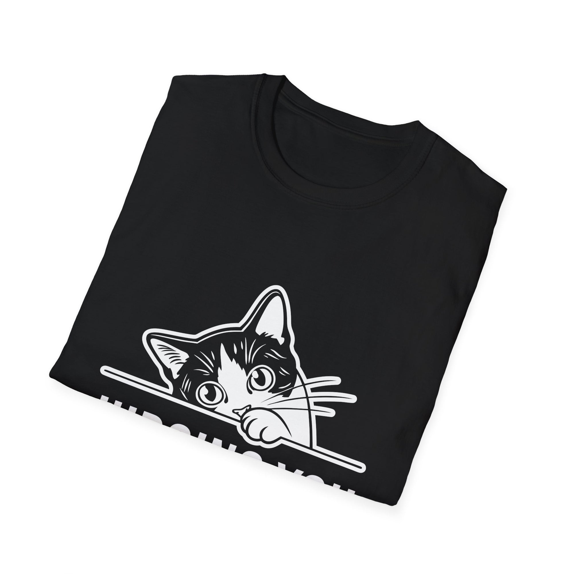 Funny Black Cat Judging You Silently Sarcastic Cat T-Shirt Unisex Softstyle T-Shirt