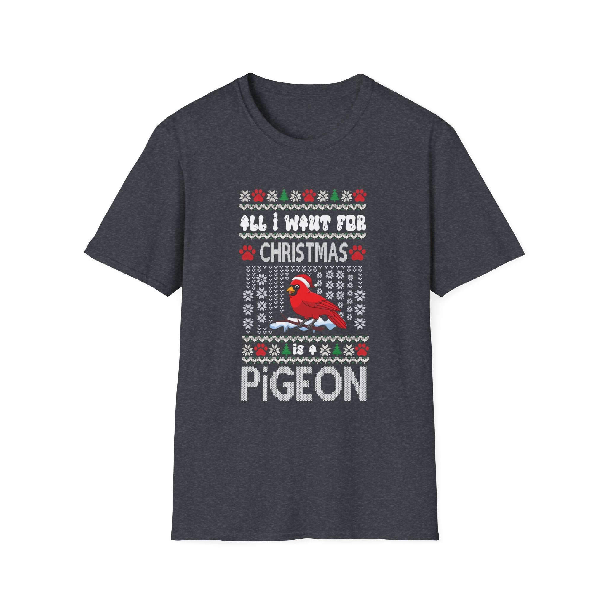 Christmas Cardinal Pigeon Tee, Funny Holiday Shirt, Unisex Graphic Tee, Christmas Gift, Festive Sweatshirt