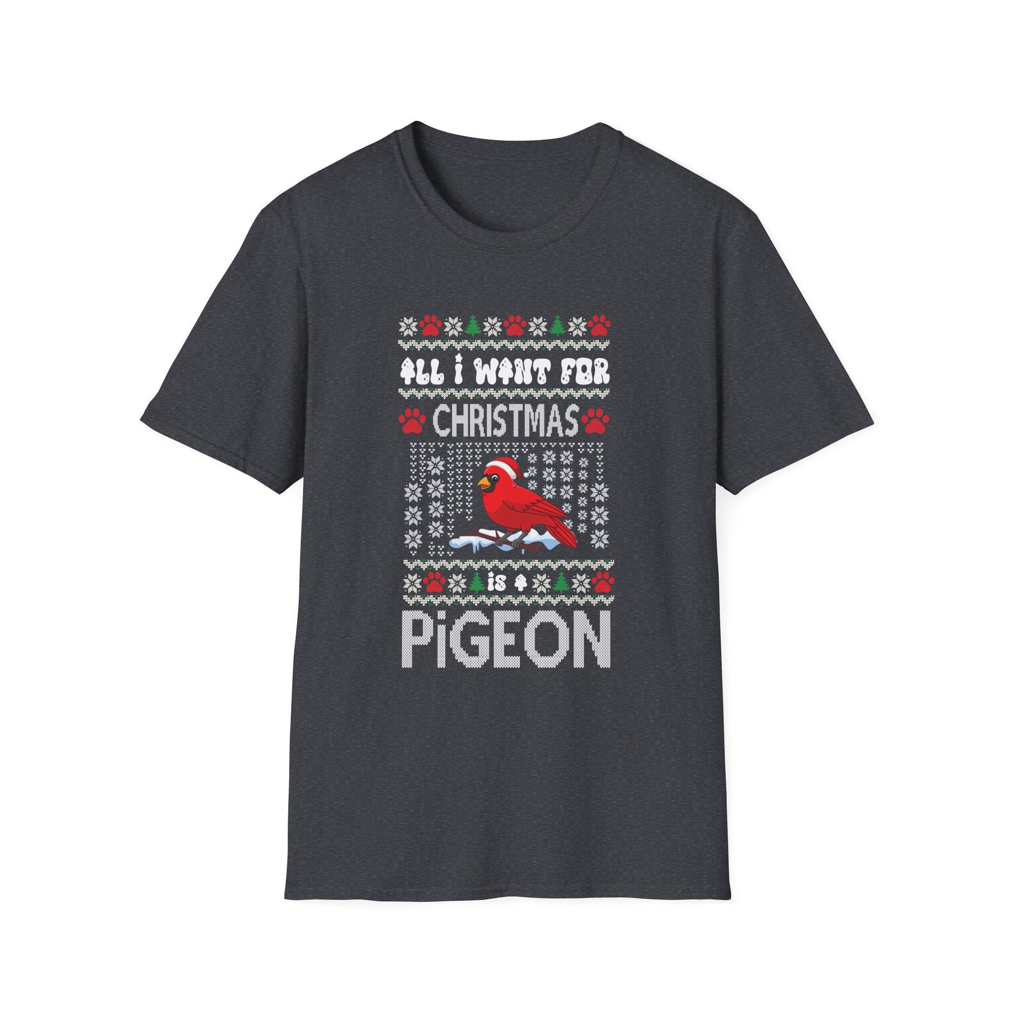 Christmas Cardinal Pigeon Tee, Funny Holiday Shirt, Unisex Graphic Tee, Christmas Gift, Festive Sweatshirt