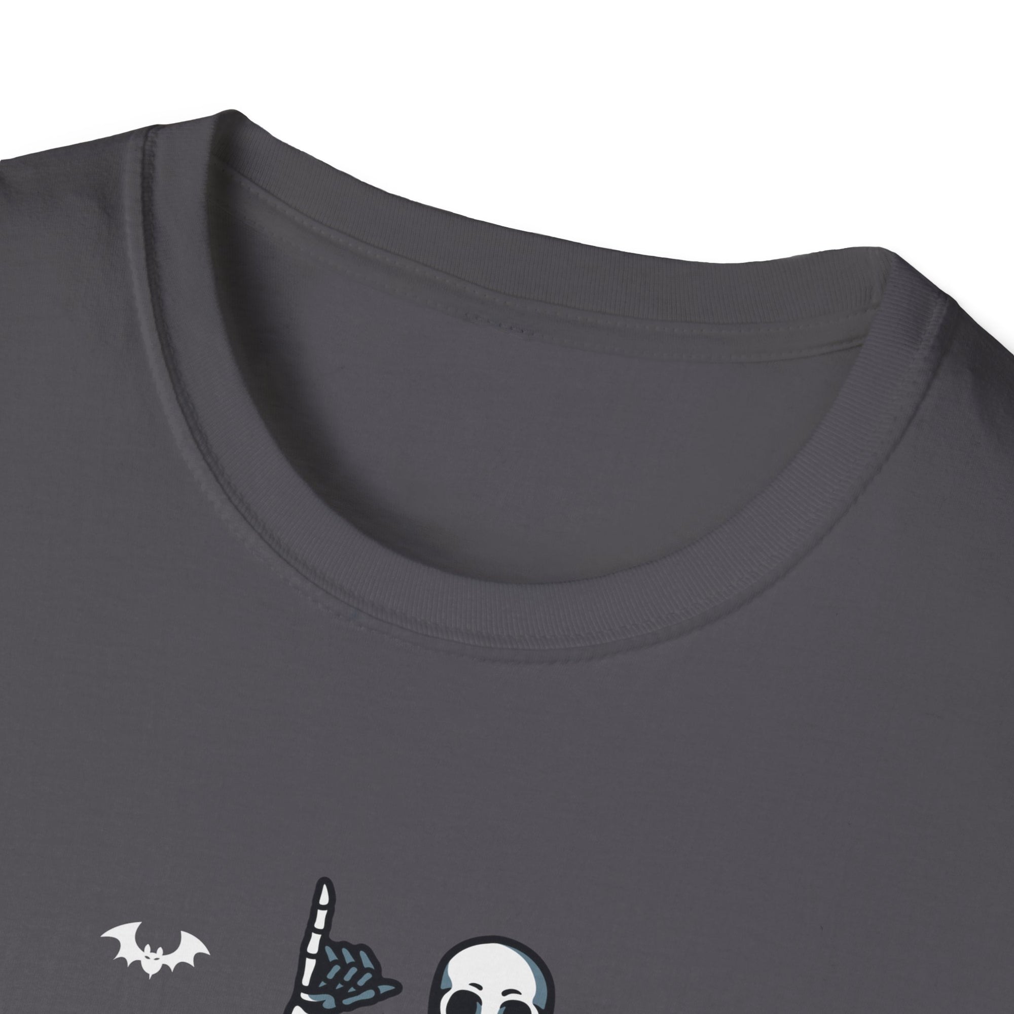 Skeleton Shark Unisex Softstyle T-Shirt, Fun Halloween Apparel, Unique Gifting, Casual Wear, Spooky Season Tee