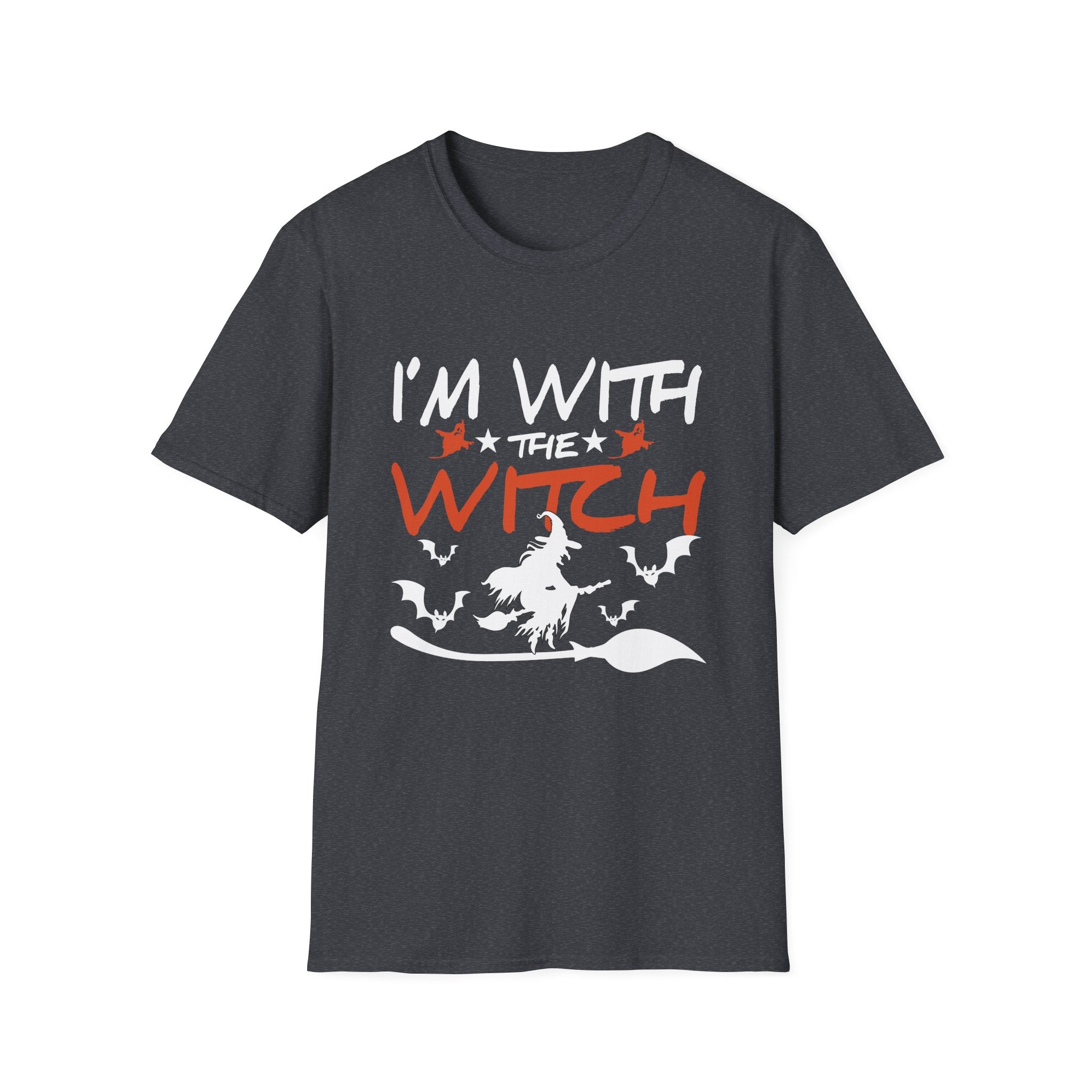 Witch-Themed Unisex T-Shirt - Halloween Fun, I'm With the Witch Tee, Spooky Apparel, Witch Costume, Gothic Style