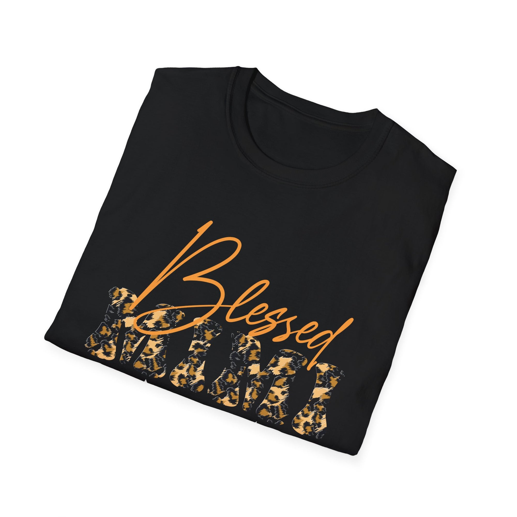 Blessed Leopard Print Unisex T-Shirt, Faith-Based Gift, Motivational Top, Everyday Wear, Spiritual Apparel