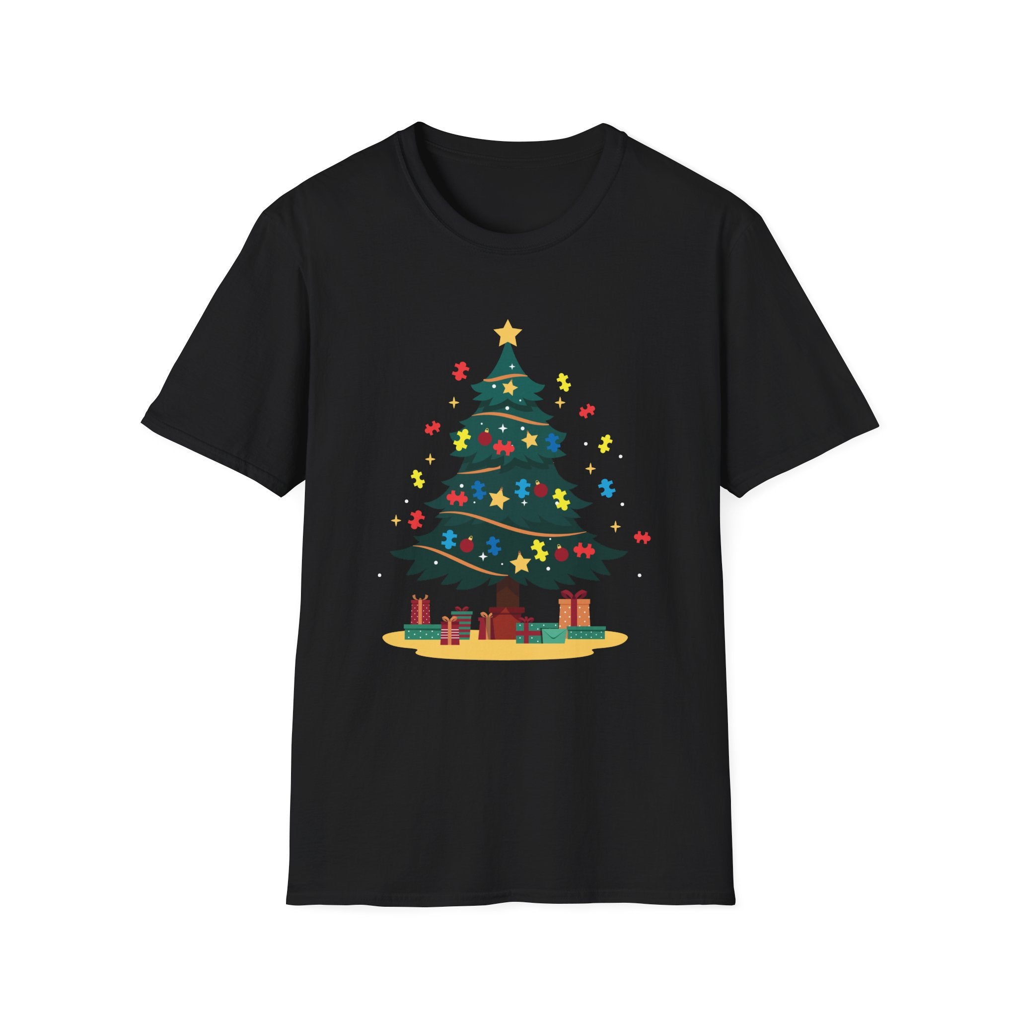 Christmas Tree Unisex Softstyle T-Shirt, Holiday Gift, Festive Apparel, Casual Wear, Christmas Celebration, Seasonal Fashion