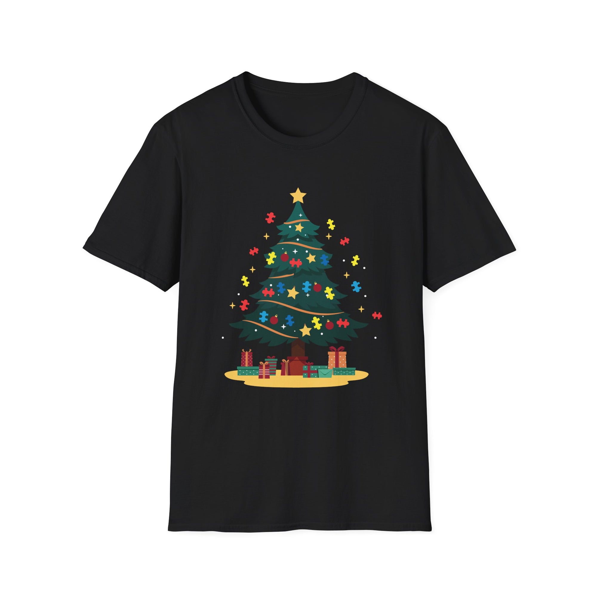 Christmas Tree Unisex Softstyle T-Shirt, Holiday Gift, Festive Apparel, Casual Wear, Christmas Celebration, Seasonal Fashion