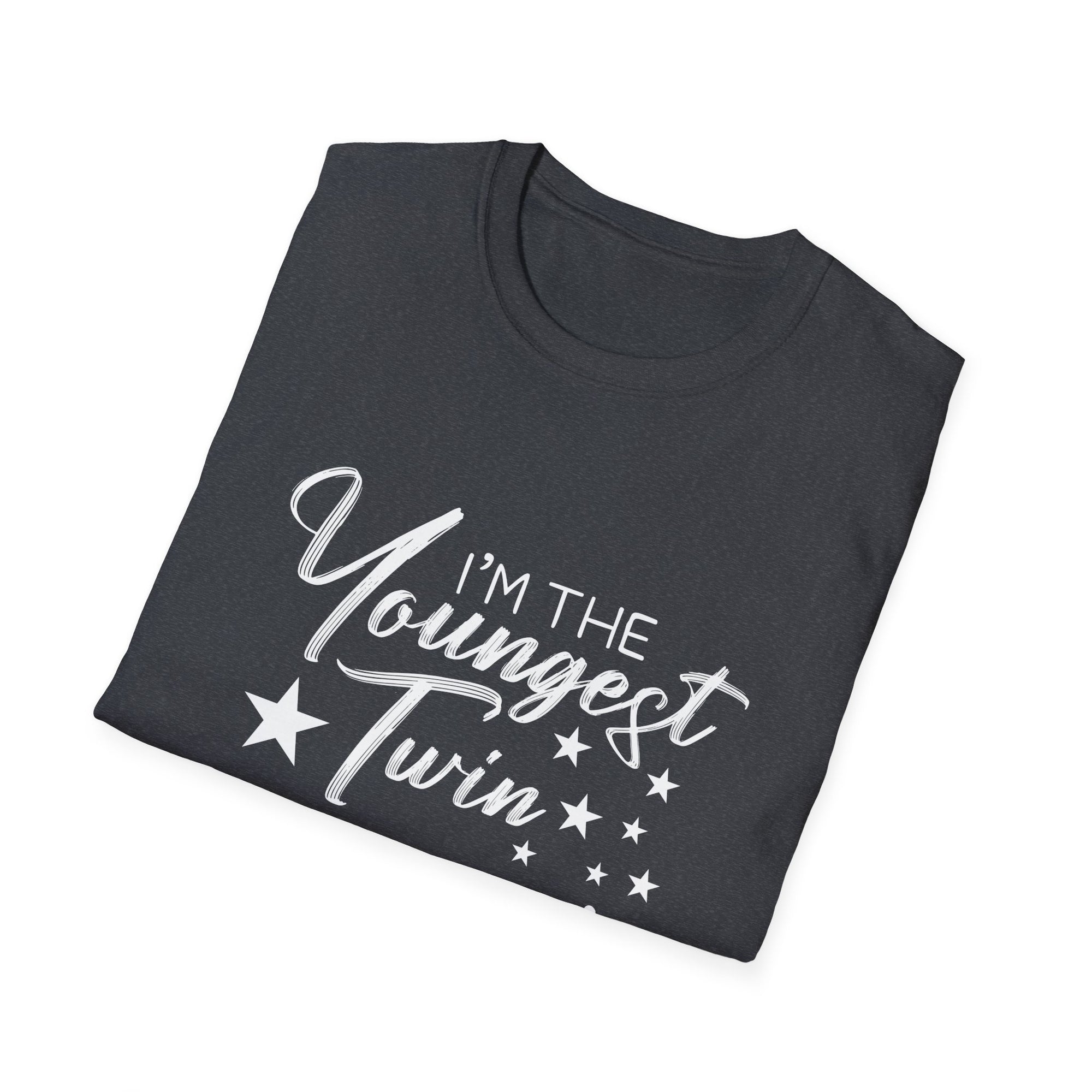 I'm the Youngest Twin T-Shirt, Unisex Softstyle Shirt, Perfect for Twin Celebrations, Birthday Gifts, Family Gatherings