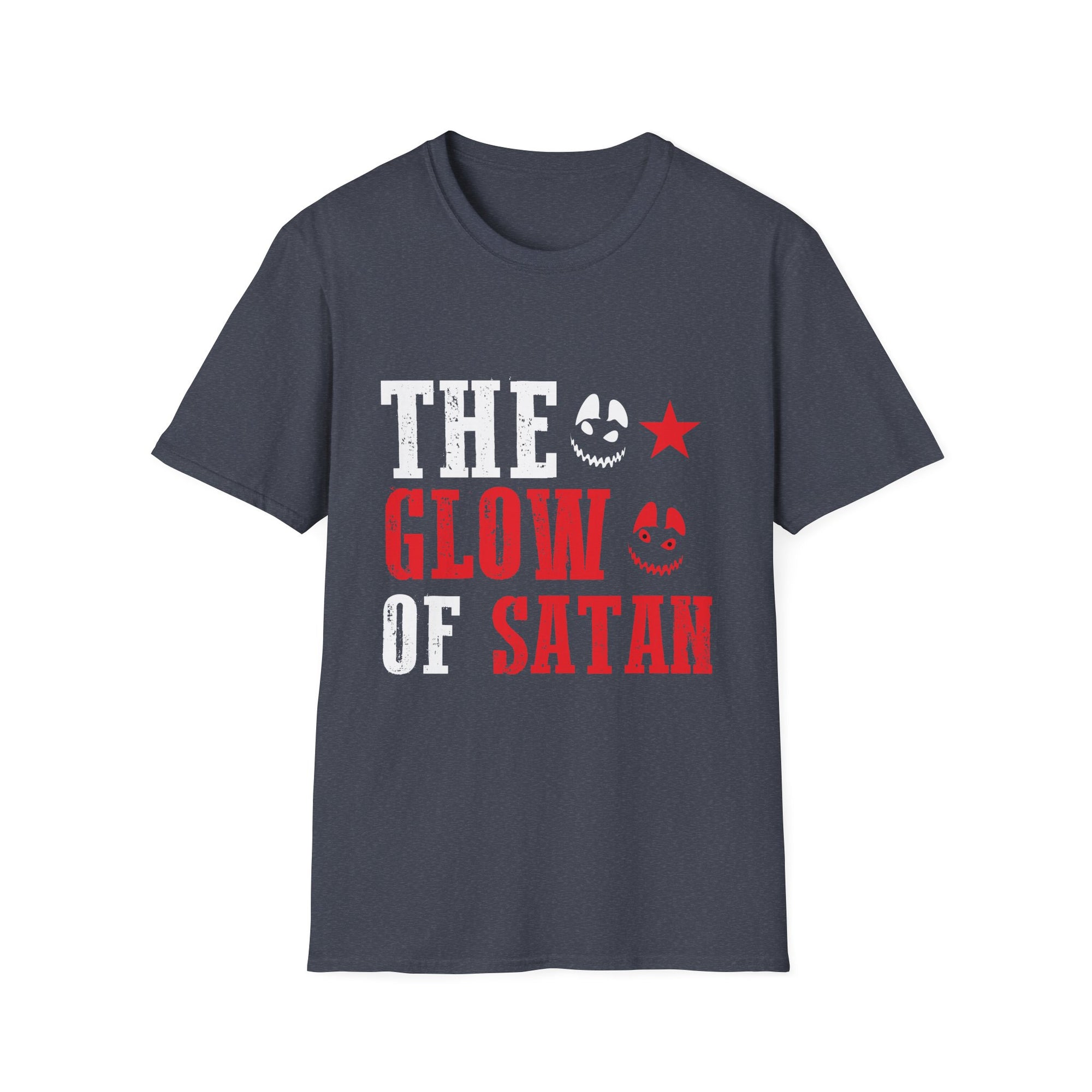 Glow of Satan Unisex Tee | Comfortable Halloween Apparel, Spooky Gift, Graphic T-Shirt, Horror Fan Clothing, Festival Outfit