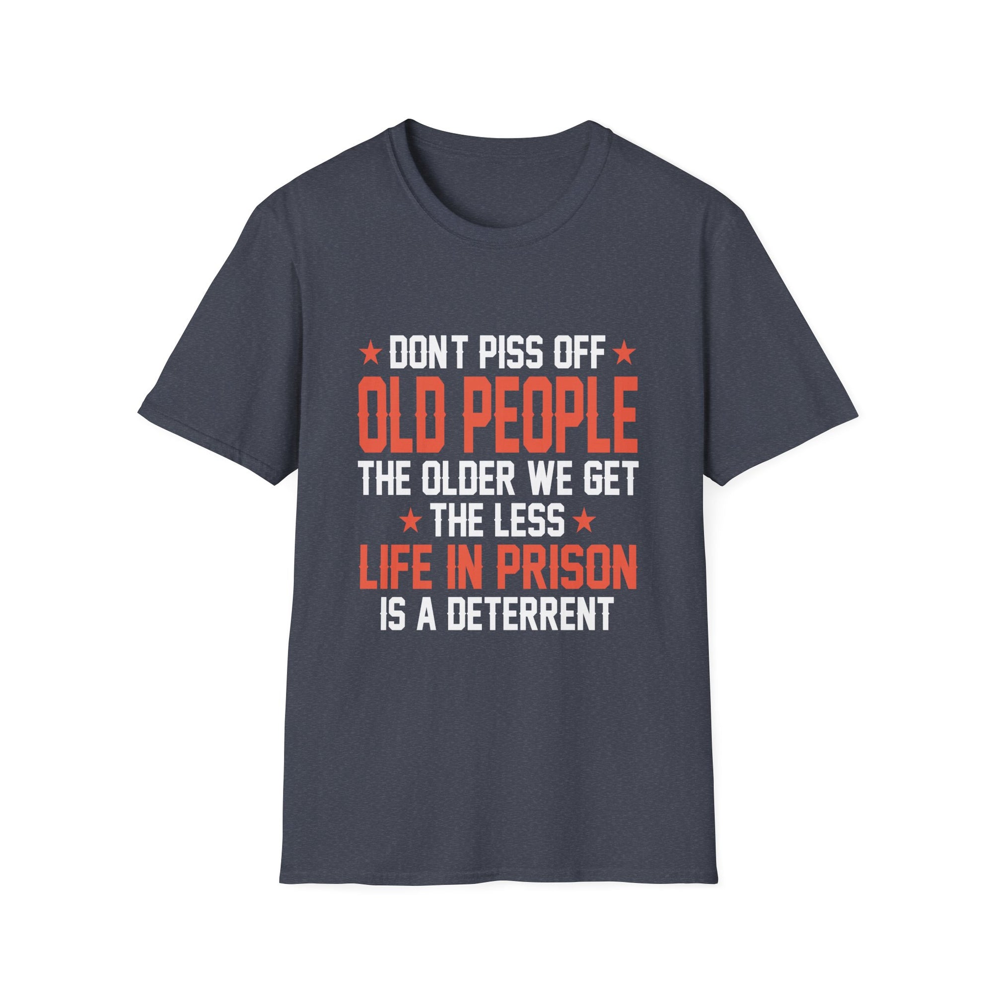 Funny Old People T-Shirt, Unisex Softstyle Tee, Gift for Retirees, Birthday Shirt, Humor Apparel, Senior Citizen Clothing