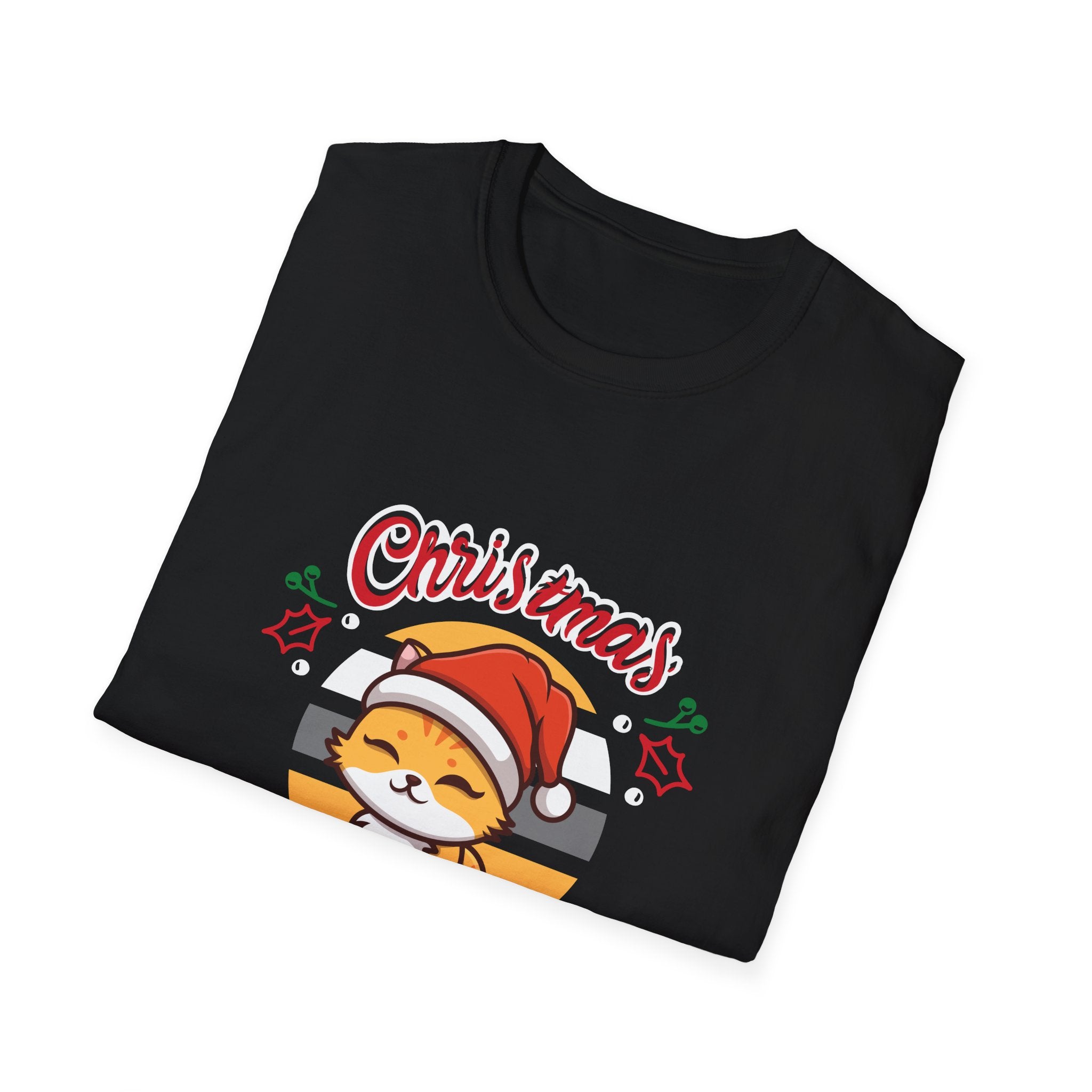 Christmas Cutie Cat Unisex T-Shirt - Festive Holiday Tee for Cat Lovers, Xmas Gift, Cute Apparel, Funny Holiday Shirt, Joyful Winter Wear