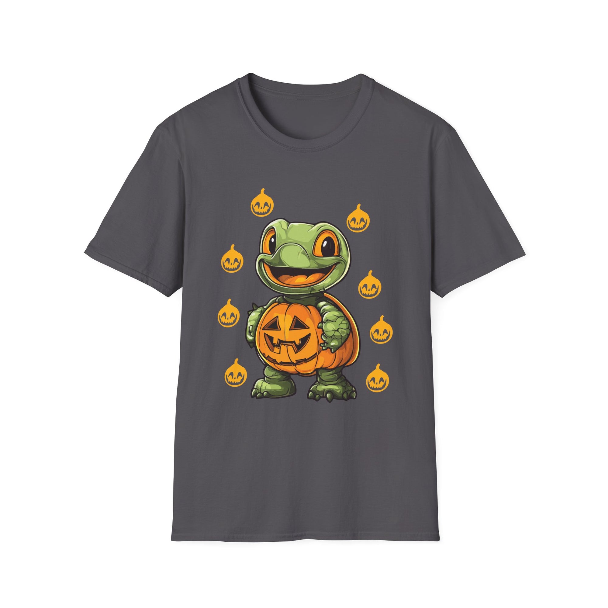 Halloween Pumpkin Turtle Unisex T-Shirt, Cute Graphic Tee, Fall Apparel, Halloween Costume, Gift for Turtle Lovers