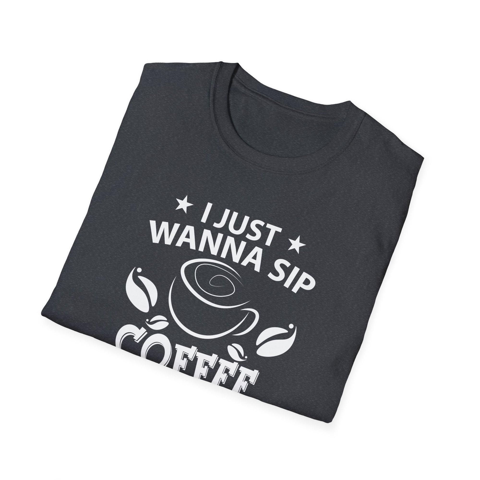Coffee Lover Cat T-Shirt, Unisex Softstyle Tee for Pet Owners, Gift for Cat Lovers, Funny Coffee Shirt, Animal Lover Apparel, Cat Mom Gift