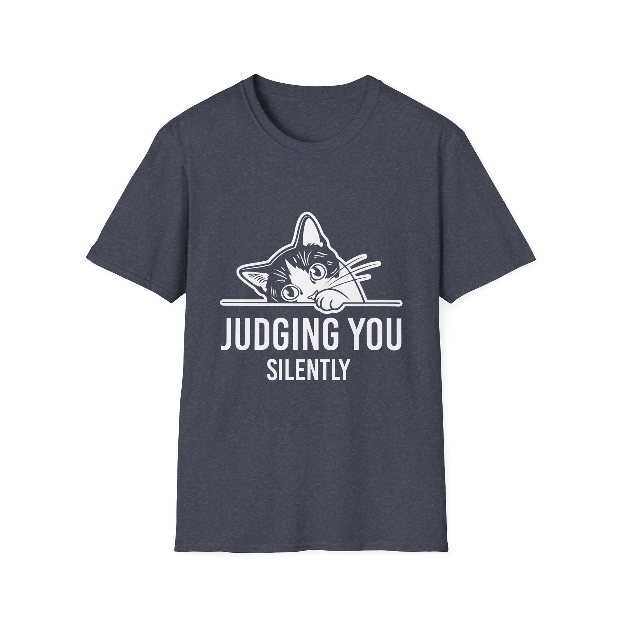 Funny Black Cat Judging You Silently Sarcastic Cat T-Shirt Unisex Softstyle T-Shirt