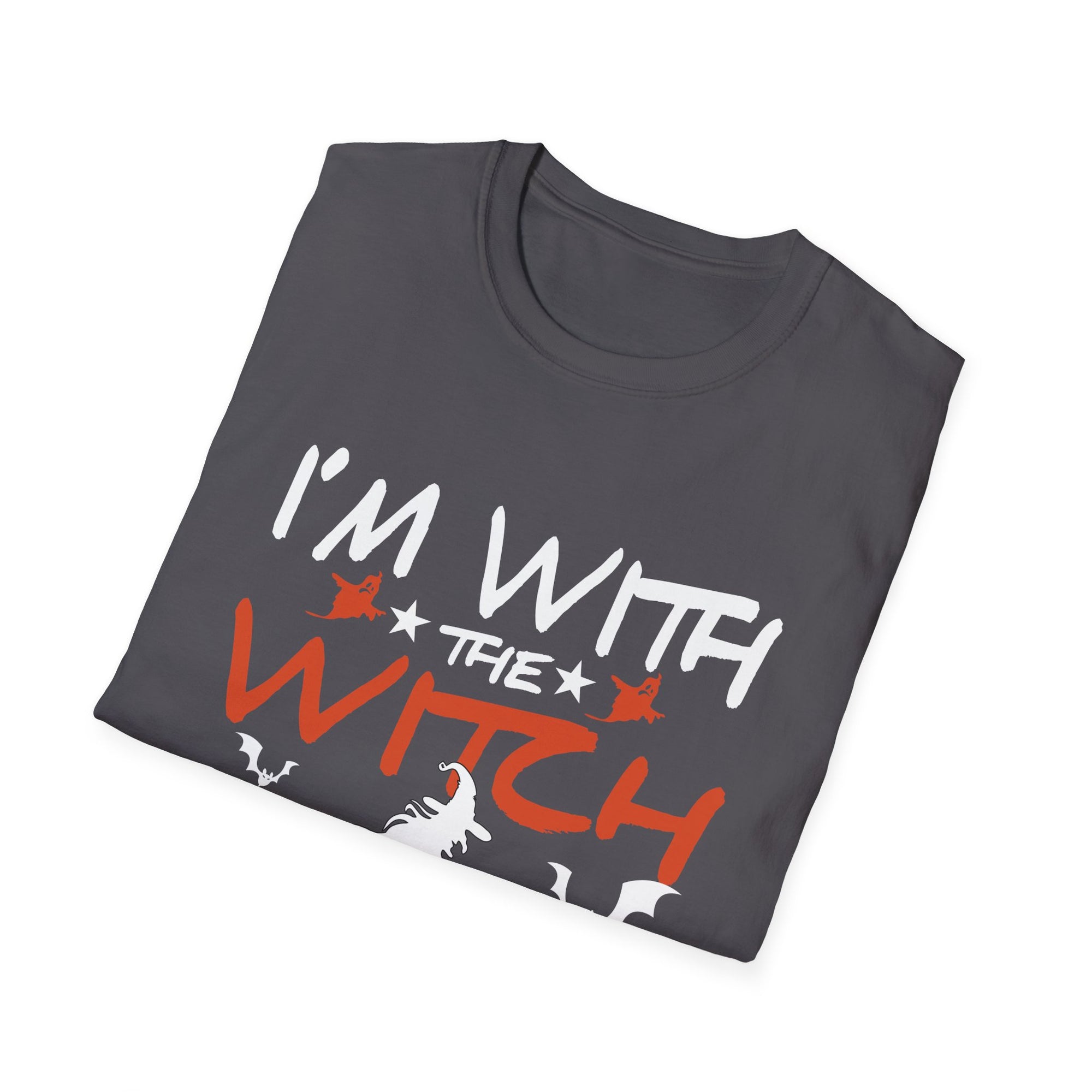 Witch-Themed Unisex T-Shirt - Halloween Fun, I'm With the Witch Tee, Spooky Apparel, Witch Costume, Gothic Style