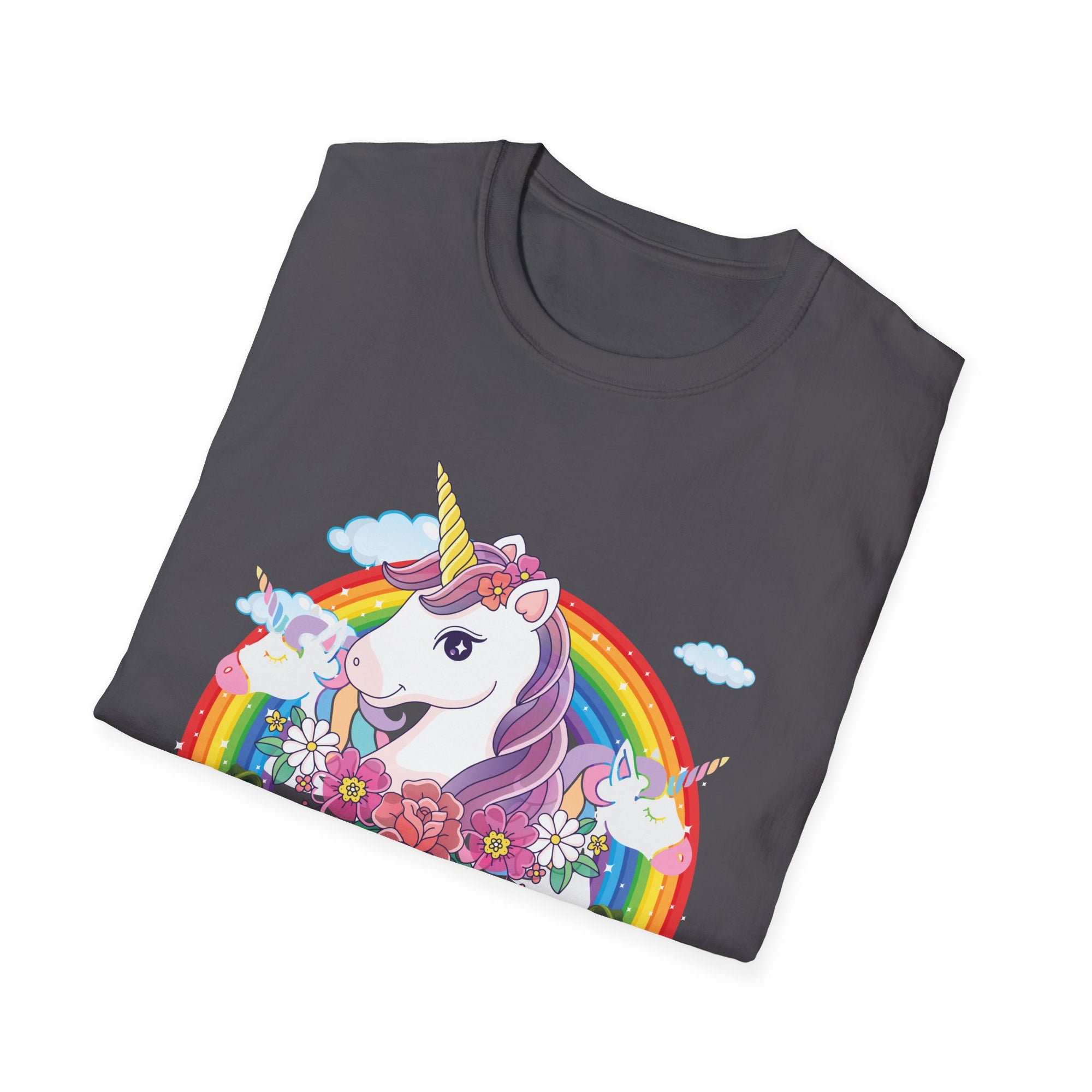 Happy Haunti-Corn Unisex Softstyle T-Shirt | Fun Unicorn Halloween Tee, Gifts for Fall, Cozy Casual Wear, Holiday Apparel, Playful Designs
