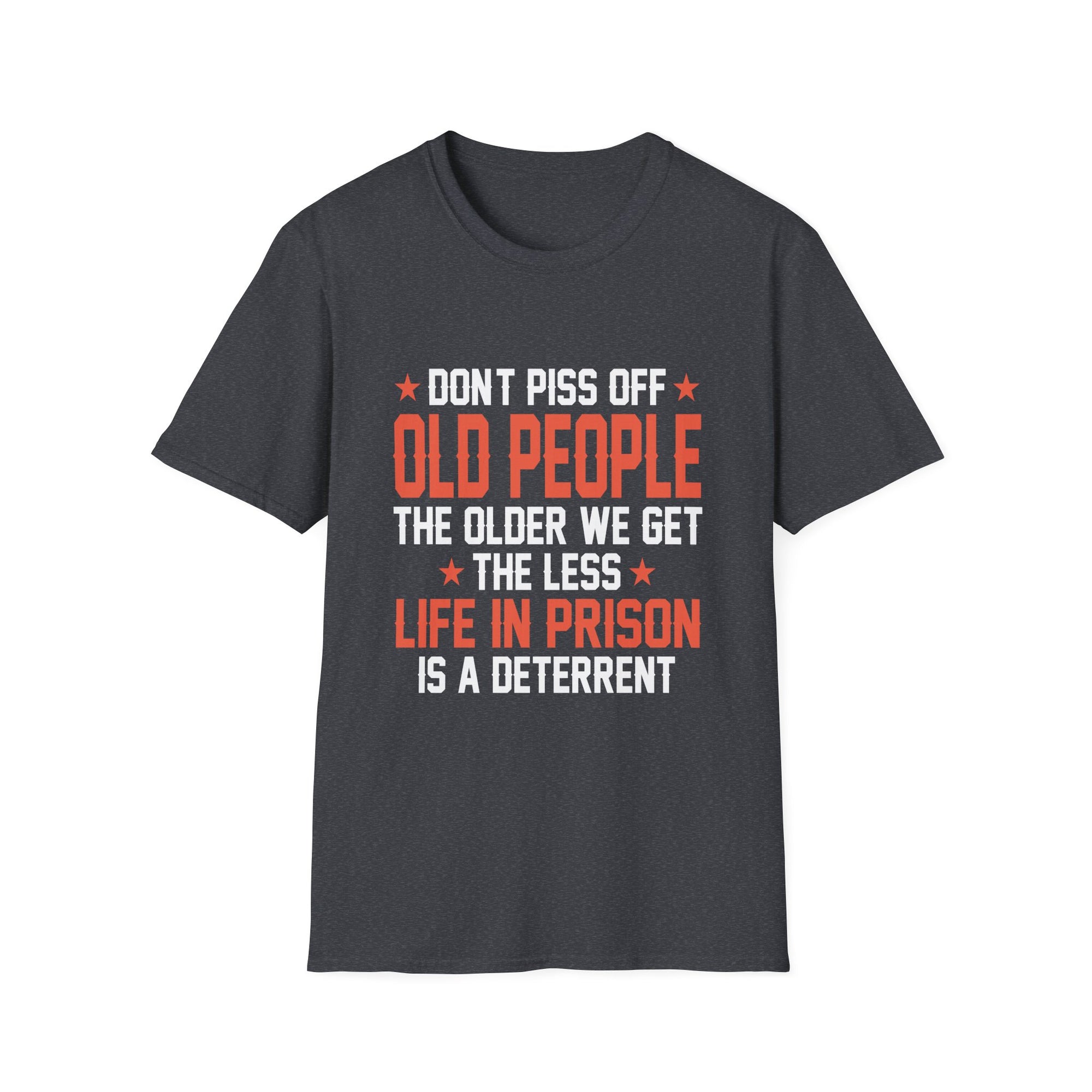 Funny Old People T-Shirt, Unisex Softstyle Tee, Gift for Retirees, Birthday Shirt, Humor Apparel, Senior Citizen Clothing