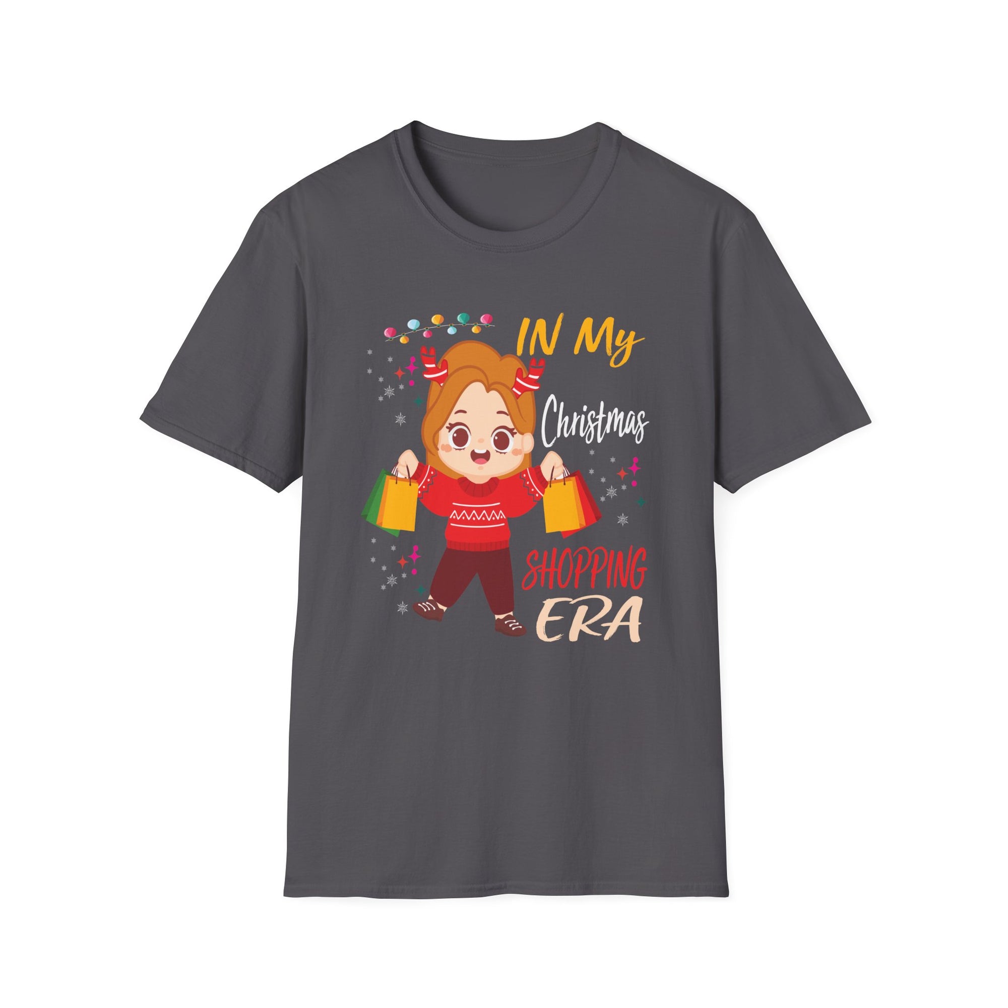 Christmas Shopping T-Shirt, Unisex Holiday Tee, Festive Apparel, Fun Christmas Gift, Cute Graphic Tee