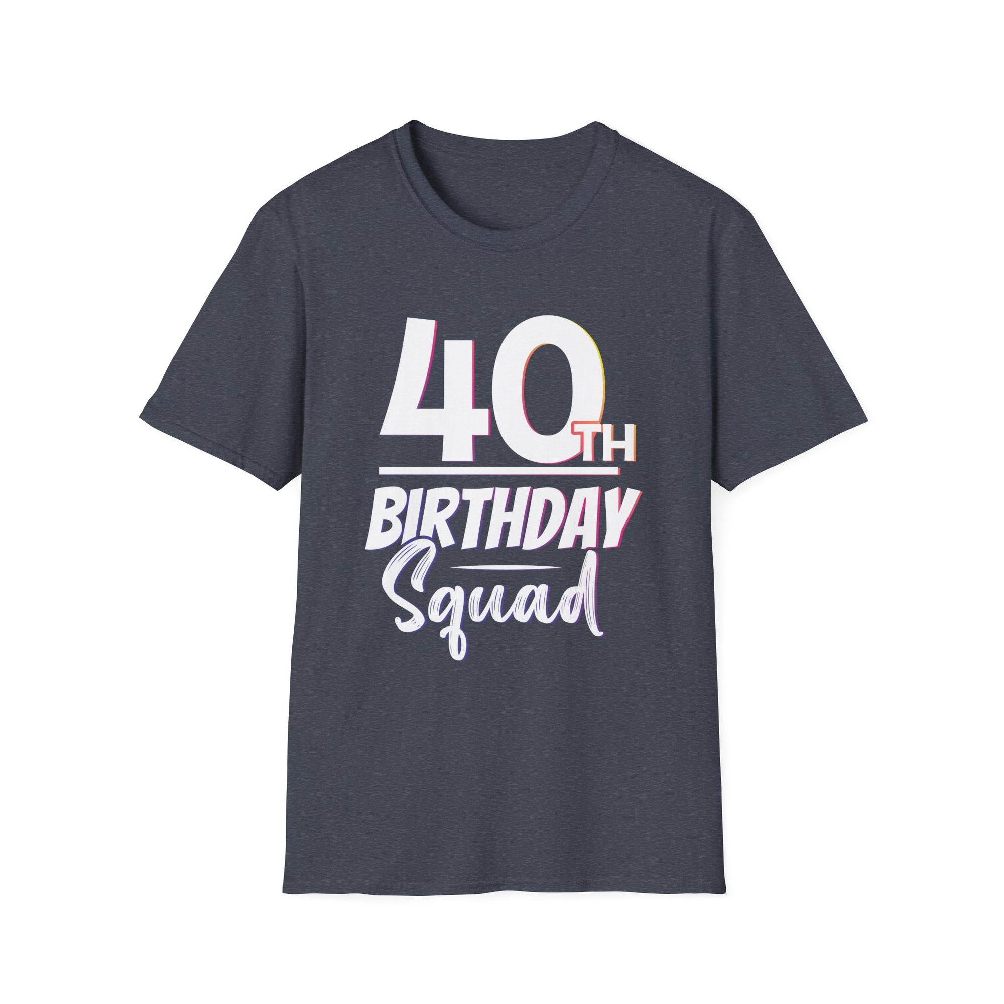 40th Birthday Squad Unisex Softstyle T-Shirt, Milestone Birthday Tee, Celebration Shirt, Birthday Party Apparel, Funny Gift for Him/Her