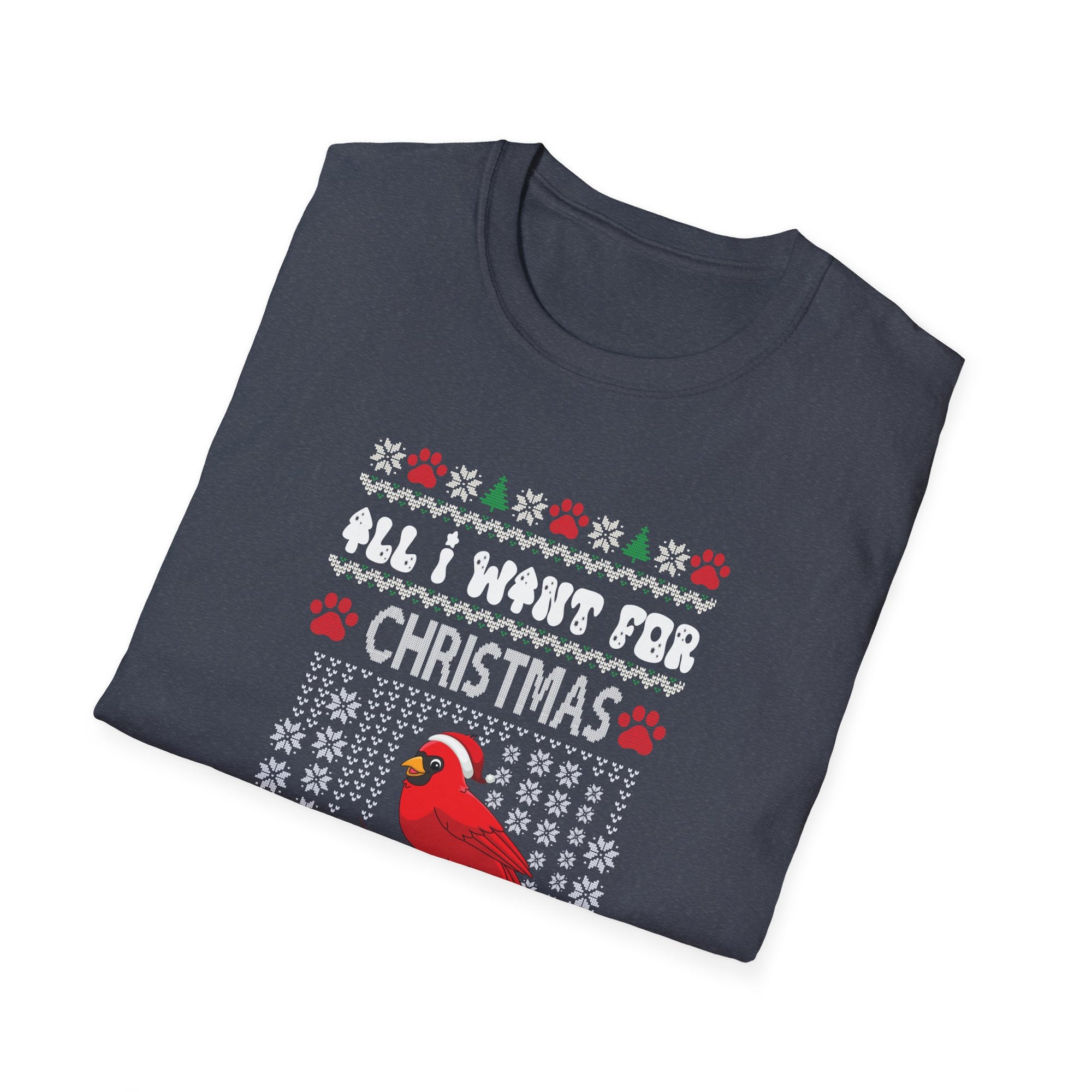 Christmas Cardinal Pigeon Tee, Funny Holiday Shirt, Unisex Graphic Tee, Christmas Gift, Festive Sweatshirt